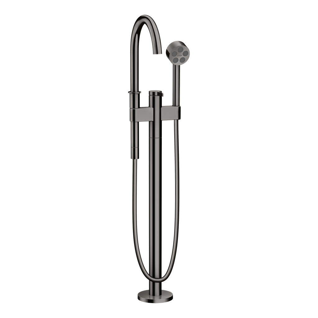 AXOR One Single Lever Handle Floorstanding Bath & Shower Mixer Faucet from Brandt in Polished Black Chrome finish