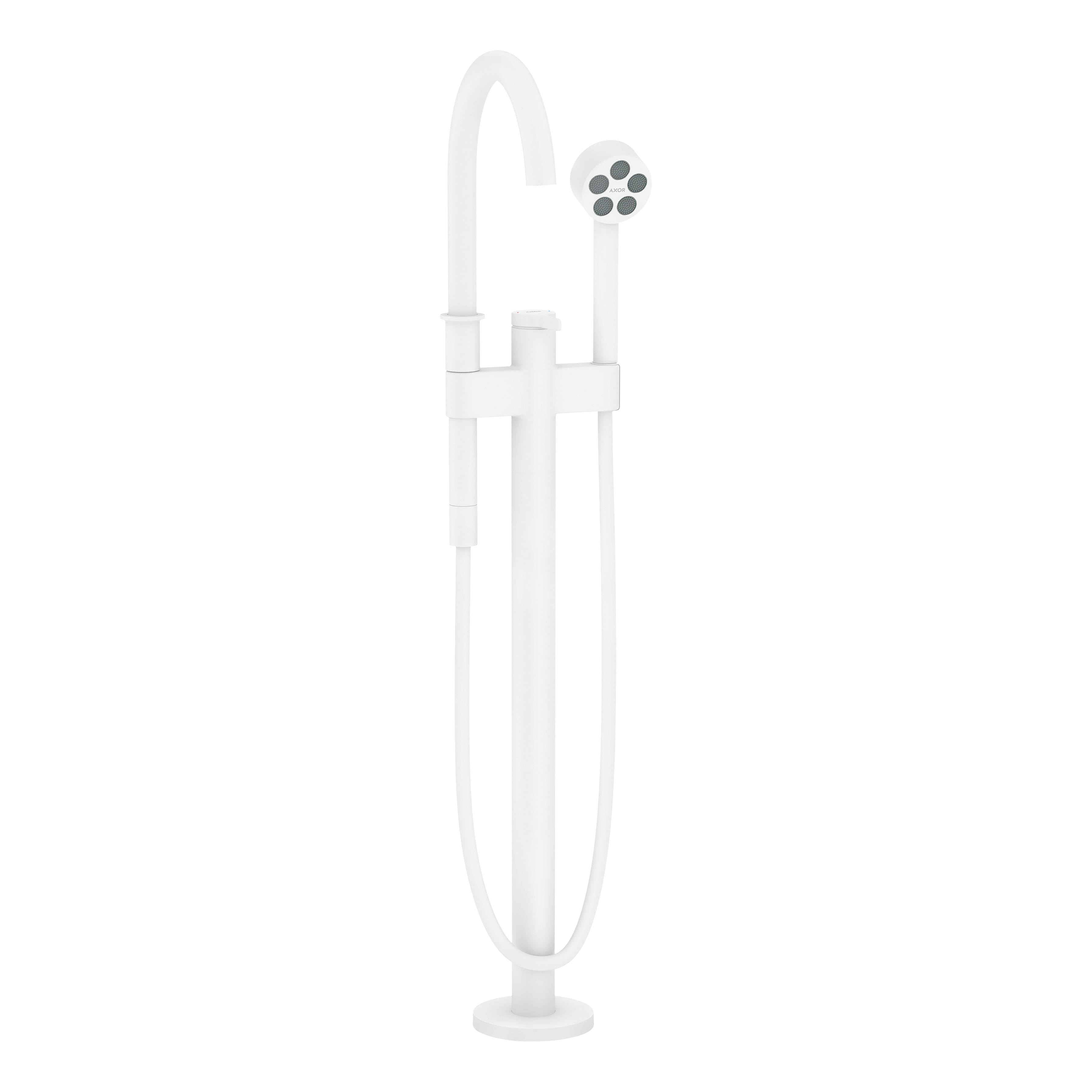 AXOR One Single Lever Handle Floorstanding Bath & Shower Mixer Faucet from Brandt in Matt White finish
