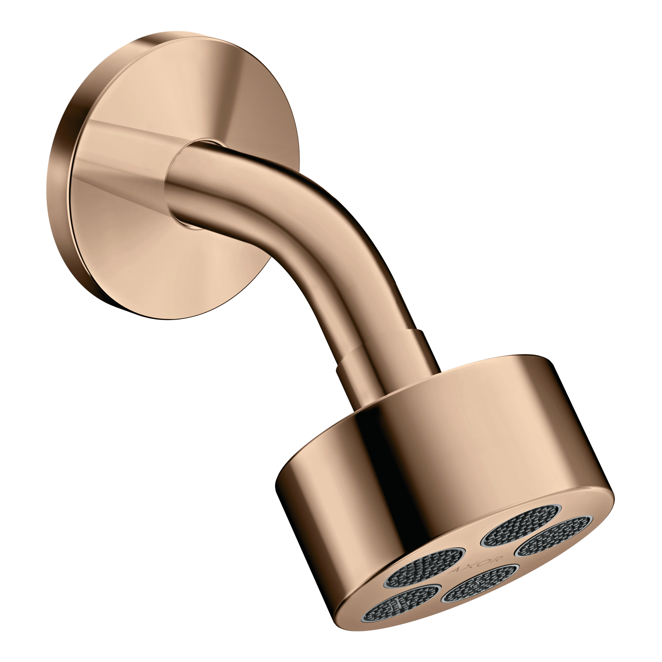 AXOR One Overhead Shower 75 1jet EcoSmart with Shower Arm from Brandt in Polished Red Gold finish