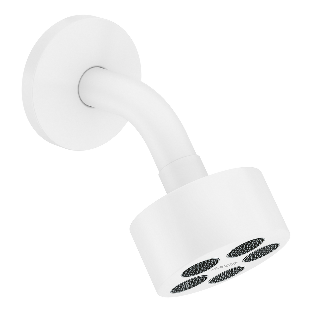 AXOR One Overhead Shower 75 1jet EcoSmart with Shower Arm from Brandt in Matt White finish