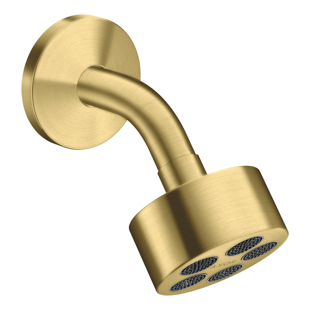 AXOR One Overhead Shower 75 1jet EcoSmart with Shower Arm from Brandt in Brushed Brass finish