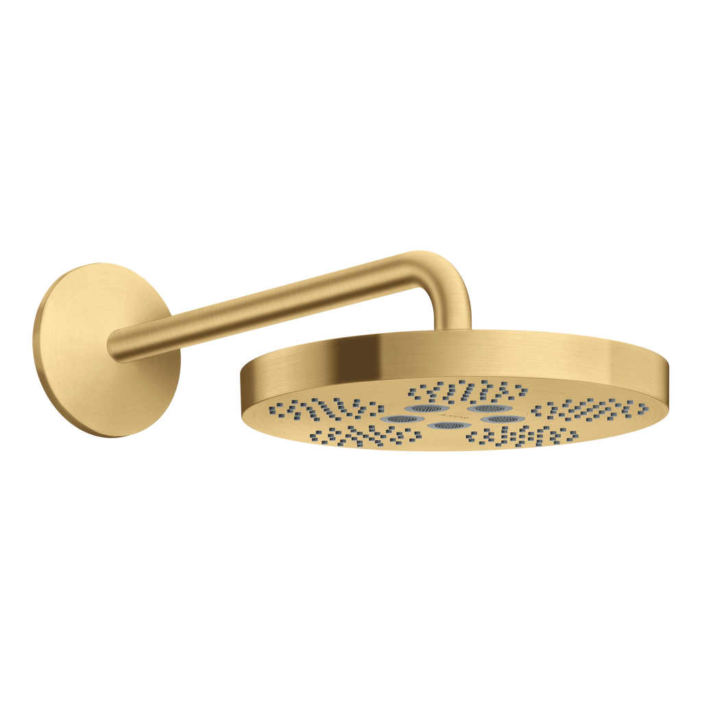 AXOR One Overhead Shower 280 1jet with Shower Arm from Brandt in Brushed Gold Optic finish