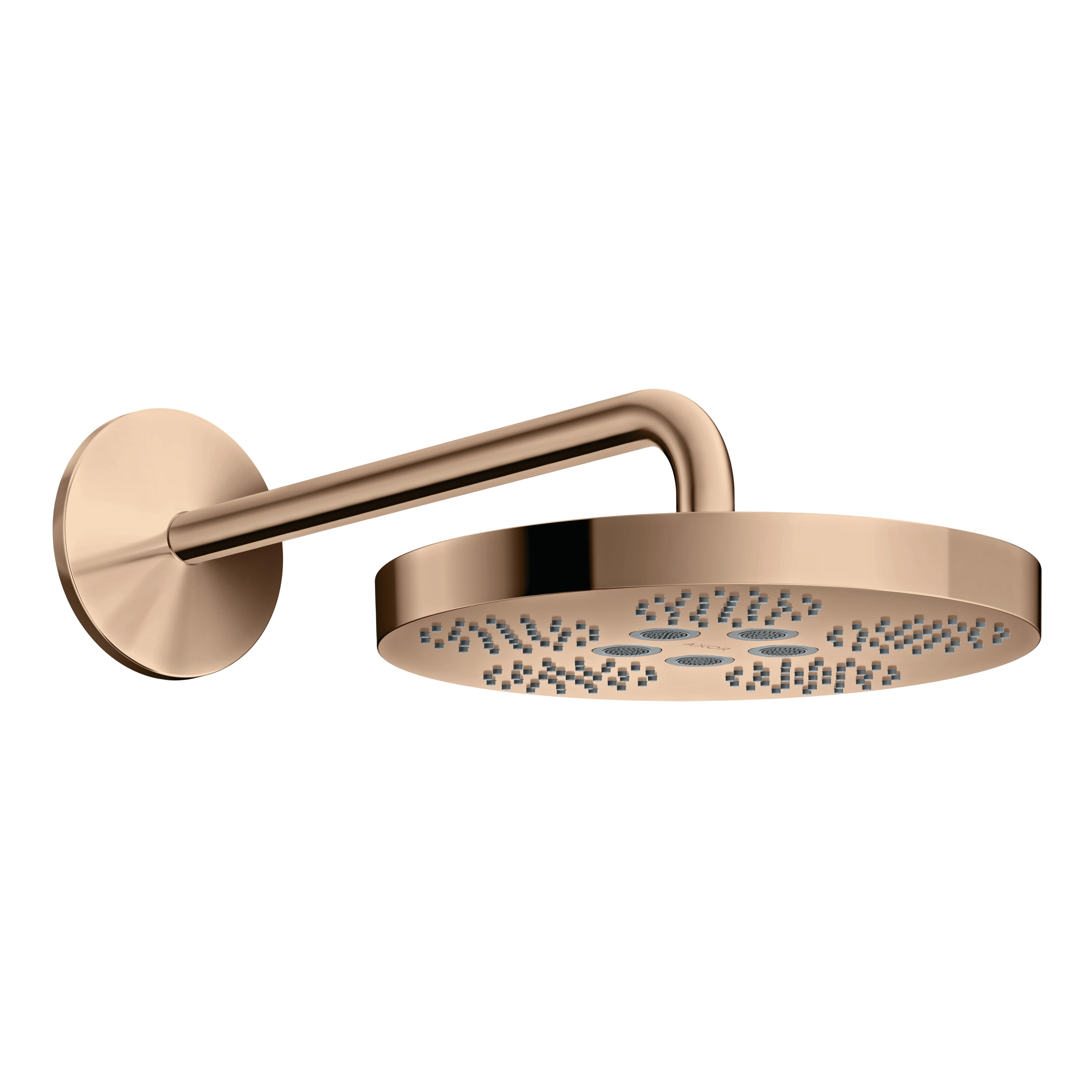 AXOR One Overhead Shower 280 1jet with Shower Arm from Brandt in Polished Red Gold finish