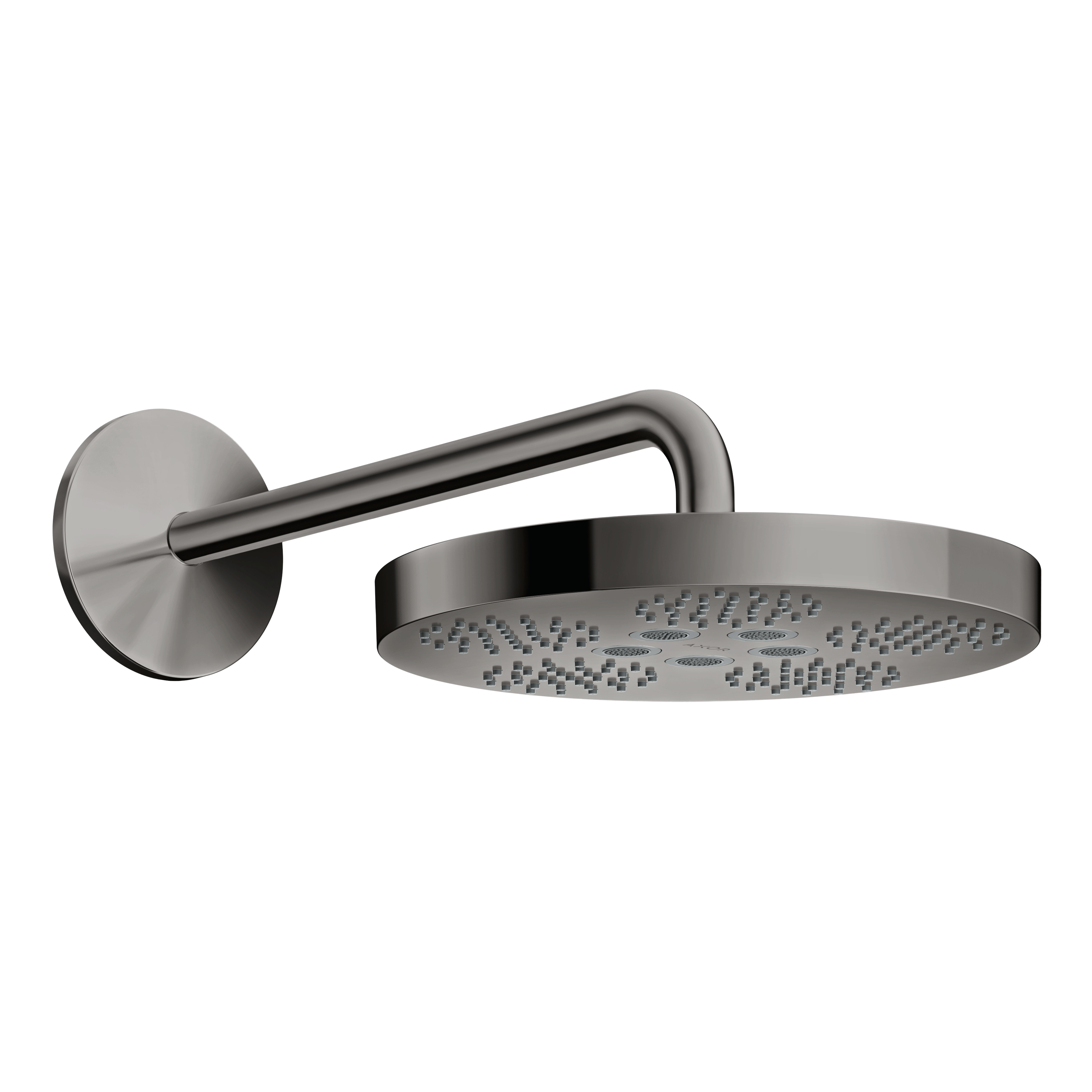 AXOR One Overhead Shower 280 1jet with Shower Arm from Brandt in Polished Black Chrome finish
