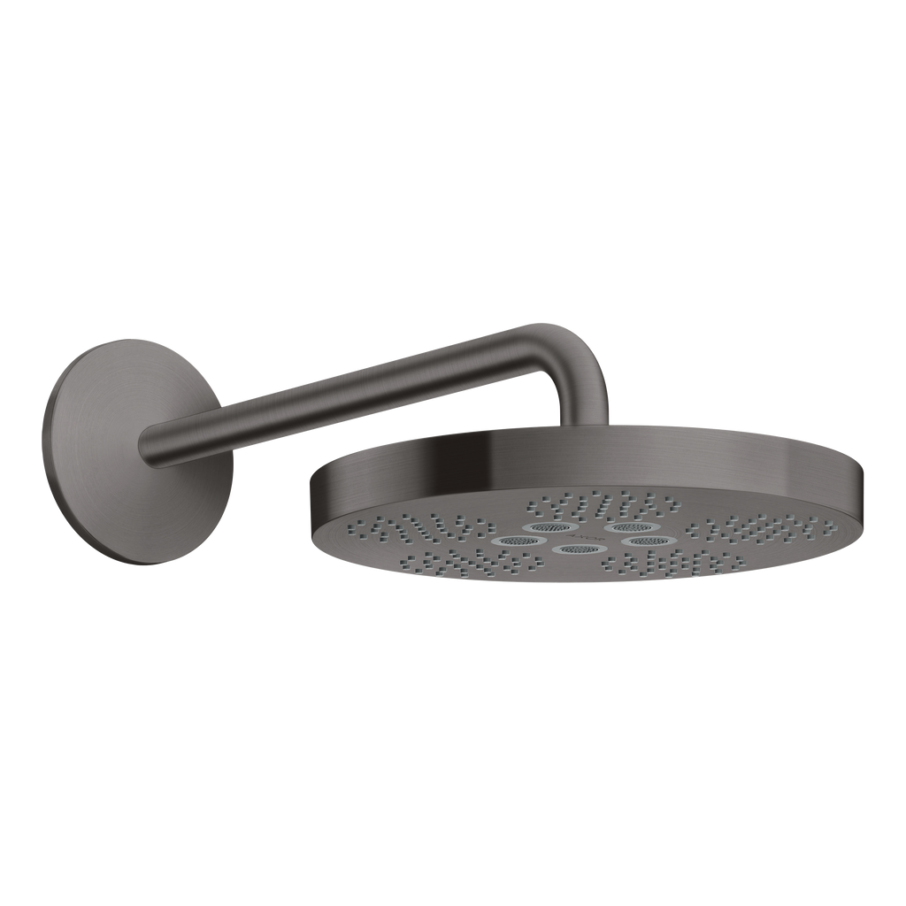 AXOR One Overhead Shower 280 1jet with Shower Arm from Brandt in Brushed Black Chrome finish