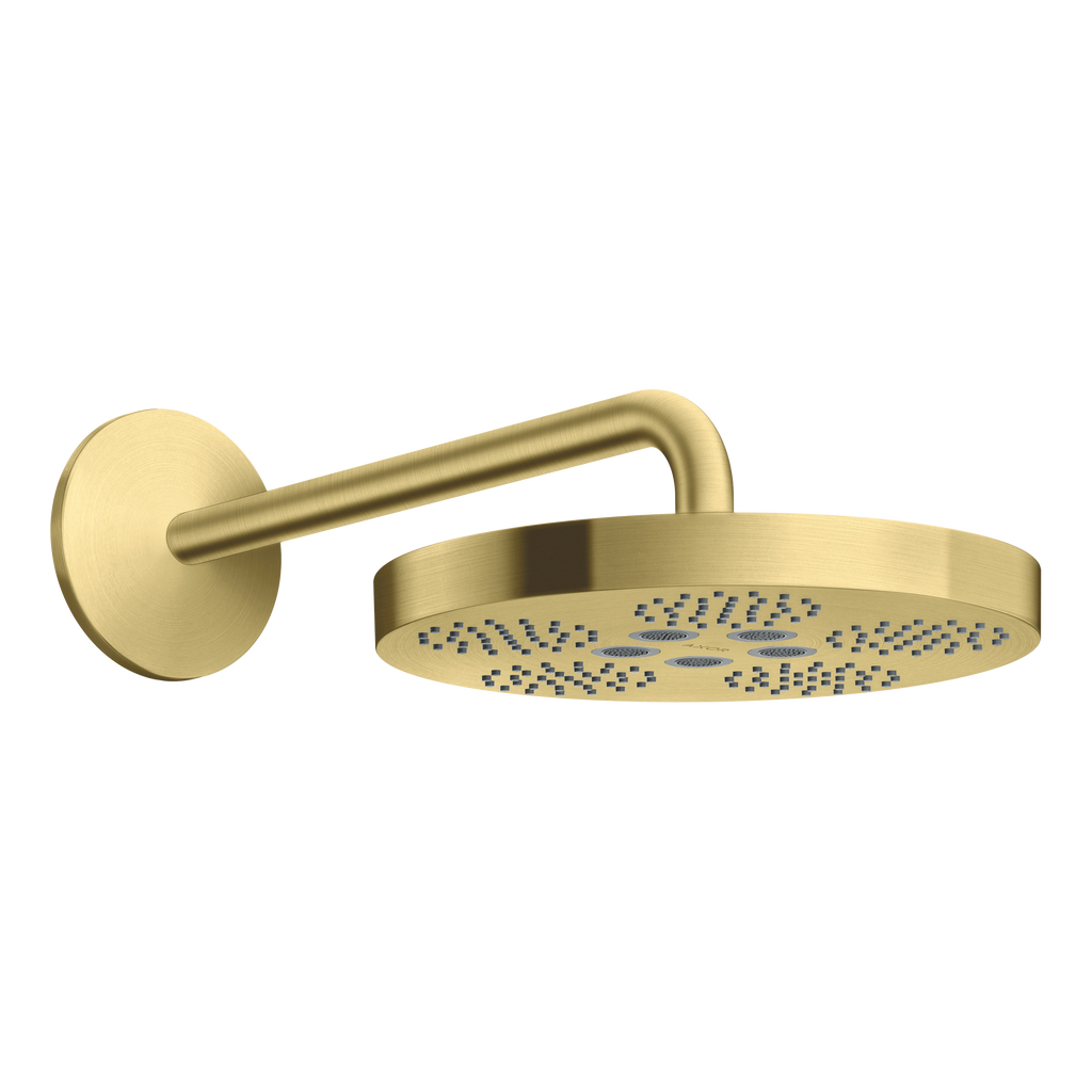 AXOR One Overhead Shower 280 1jet with Shower Arm from Brandt in Brushed Brass finish