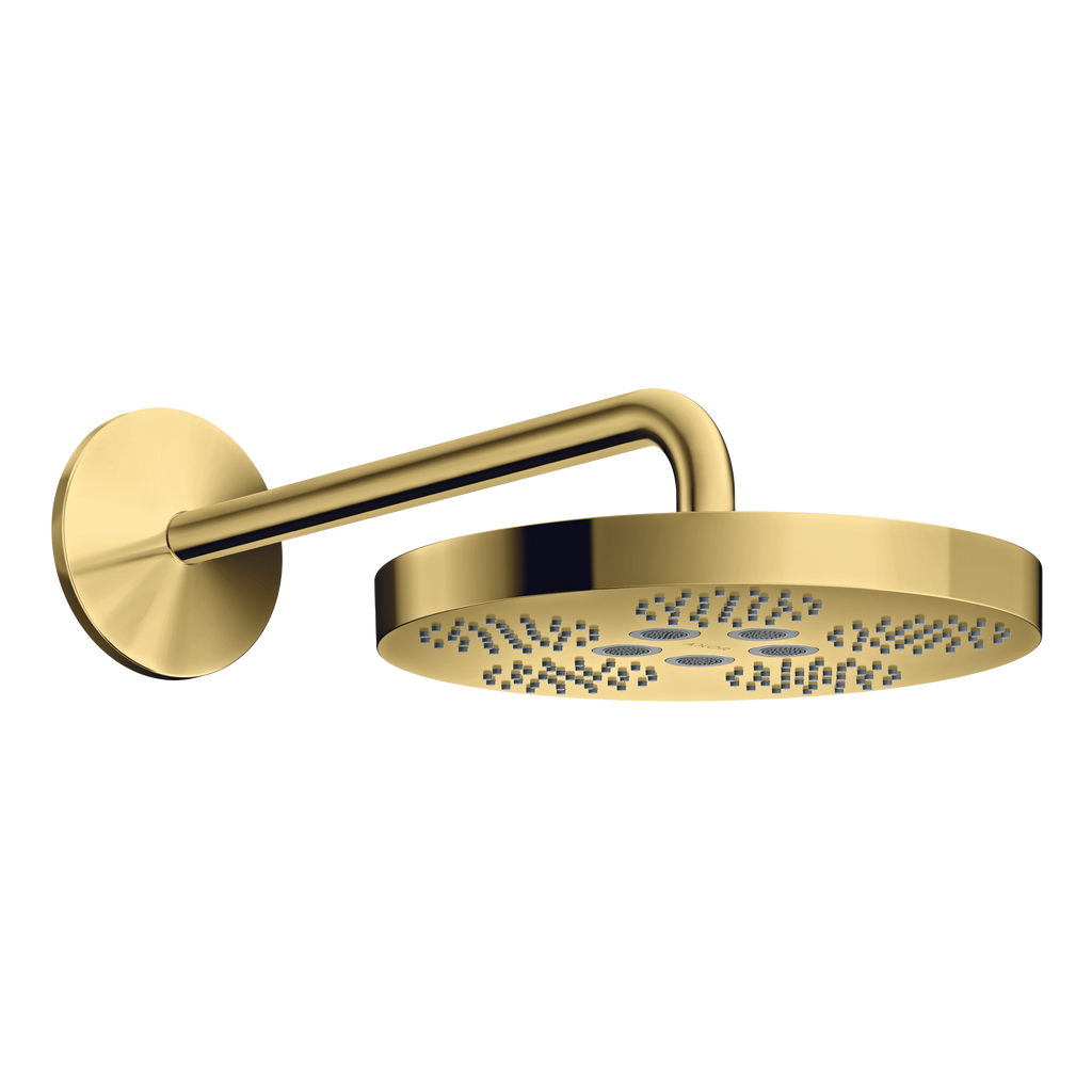 AXOR One Overhead Shower 280 1jet with Shower Arm from Brandt in Polished Gold Optic finish