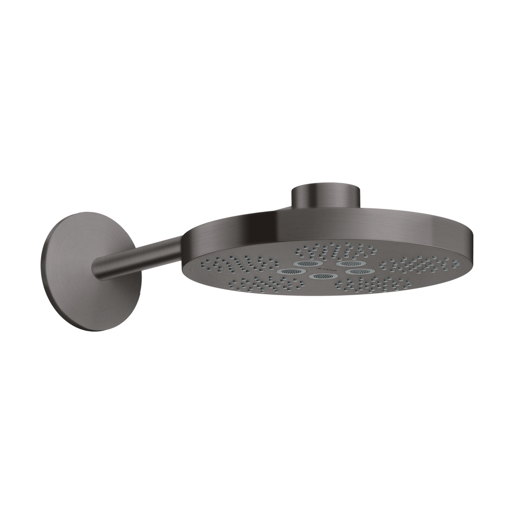 AXOR One Overhead Shower 280 2jet with Shower Arm from Brandt in Brushed Black Chrome finish