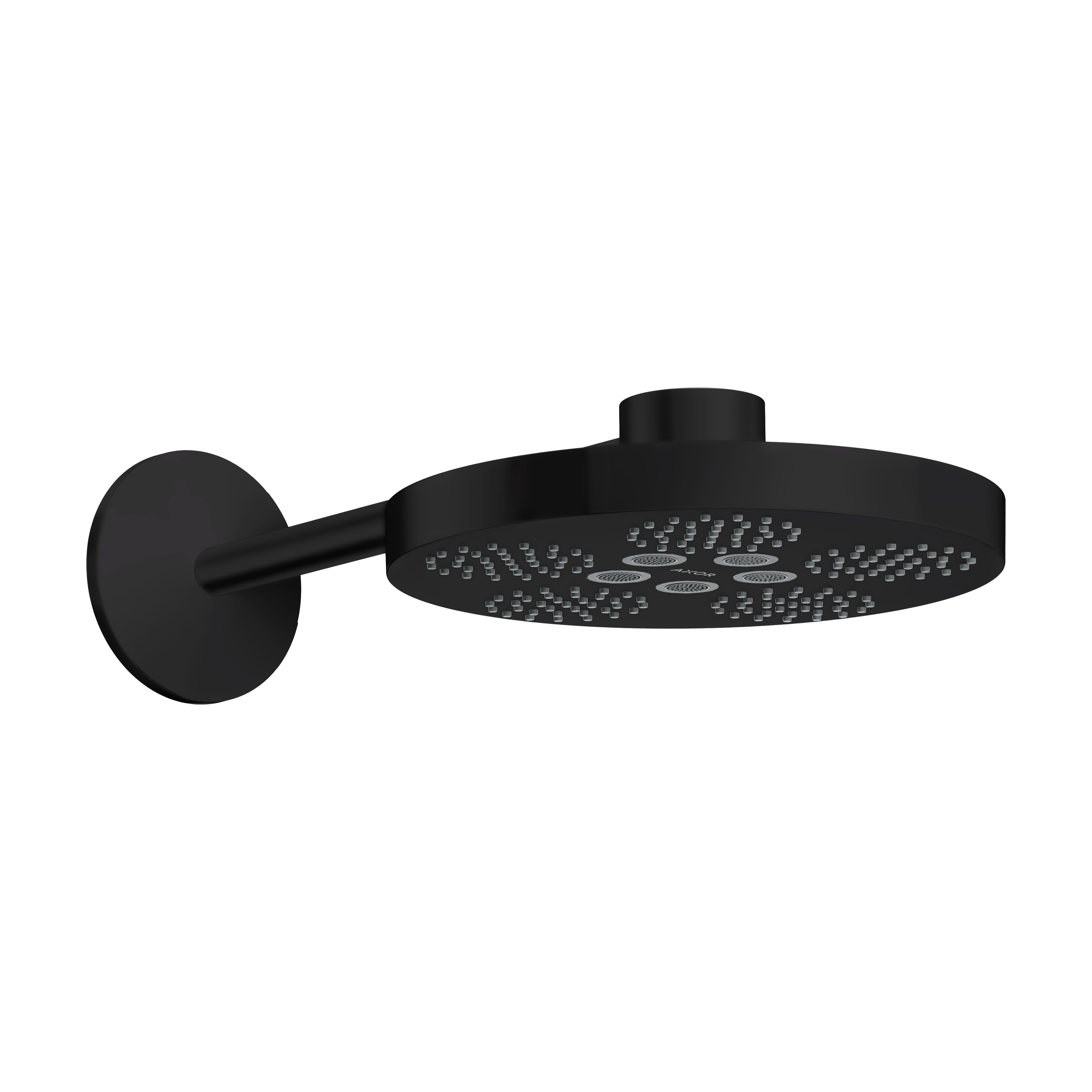 AXOR One Overhead Shower 280 2jet with Shower Arm from Brandt in Matt Black finish