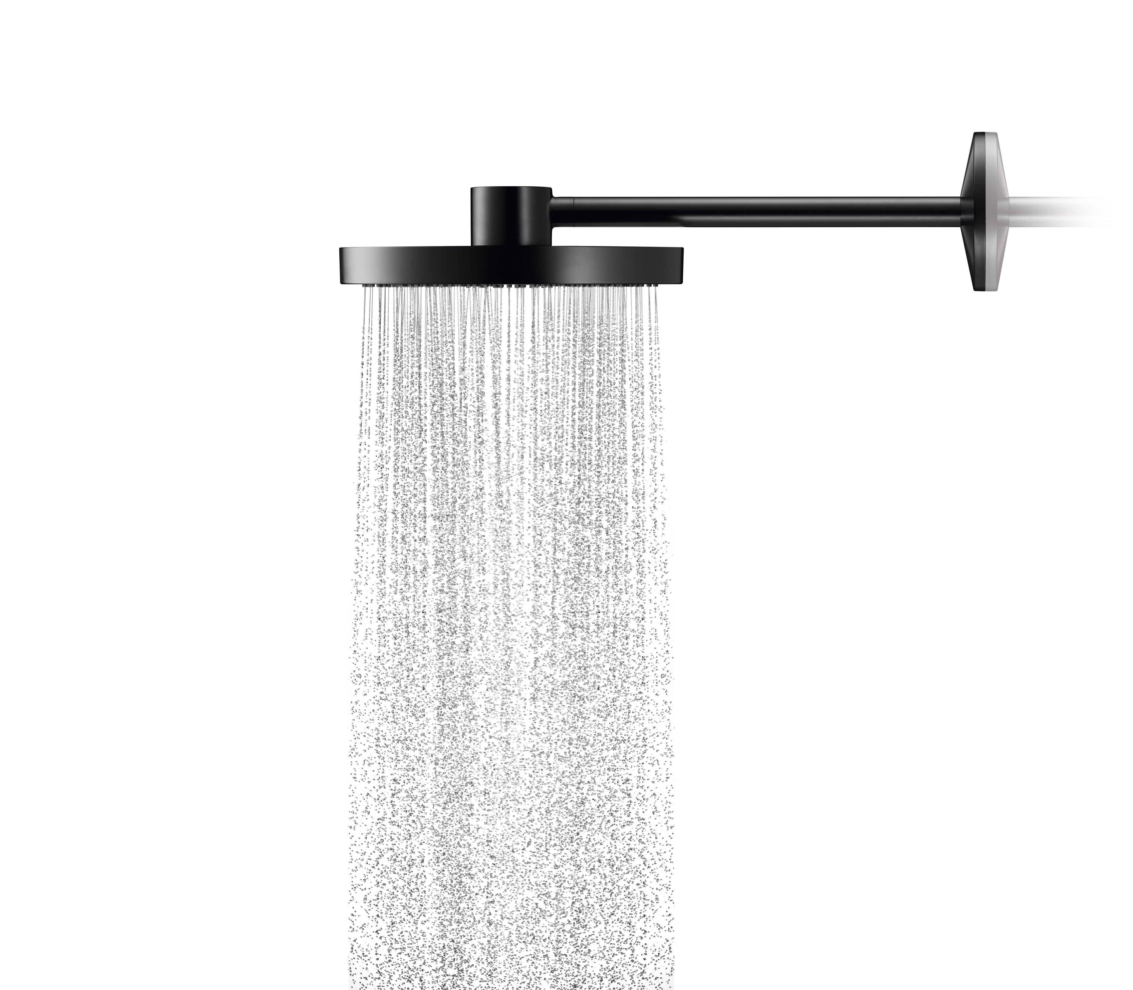 AXOR One Overhead Shower 280 2jet with Shower Arm from Brandt in Matt Black finish