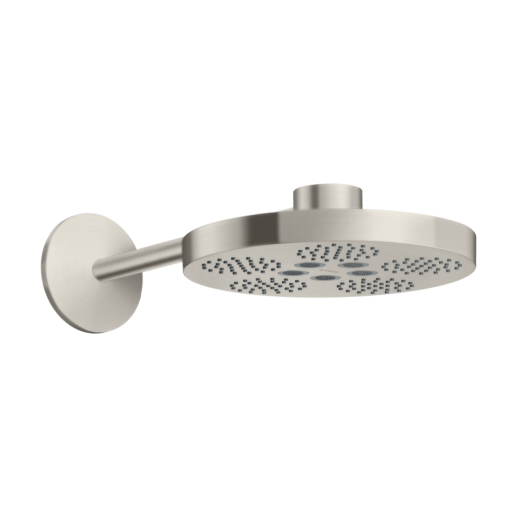 AXOR One Overhead Shower 280 2jet with Shower Arm from Brandt in Stainless Steel Optic finish
