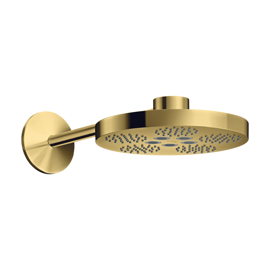 AXOR One Overhead Shower 280 2jet with Shower Arm from Brandt in Polished Gold Optic finish