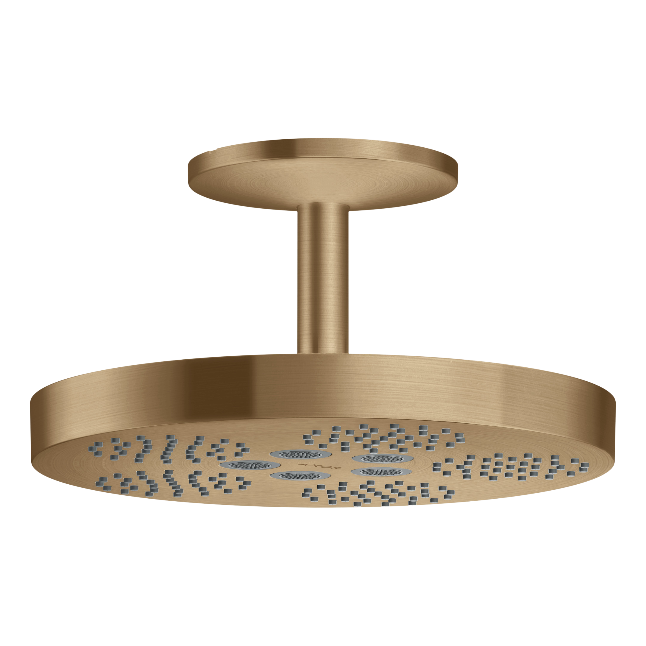 AXOR One Overhead Shower 280 1jet with Ceiling Connection from Brandt in Brushed Bronze finish