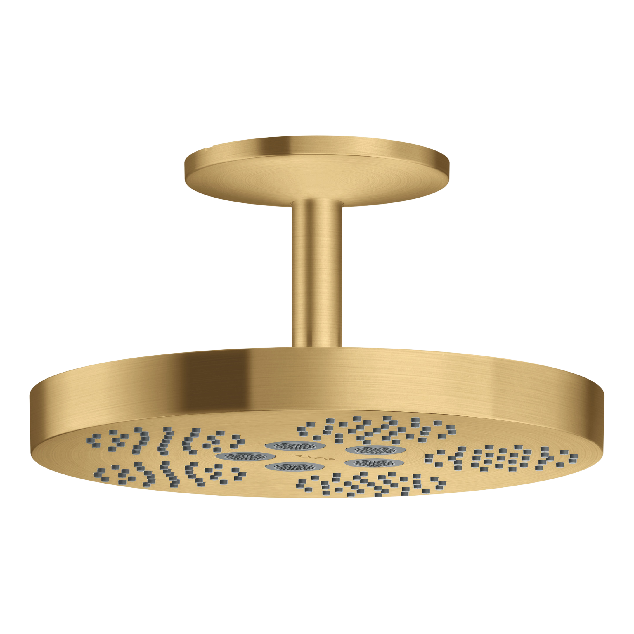 AXOR One Overhead Shower 280 1jet with Ceiling Connection from Brandt in Brushed Gold Optic finish