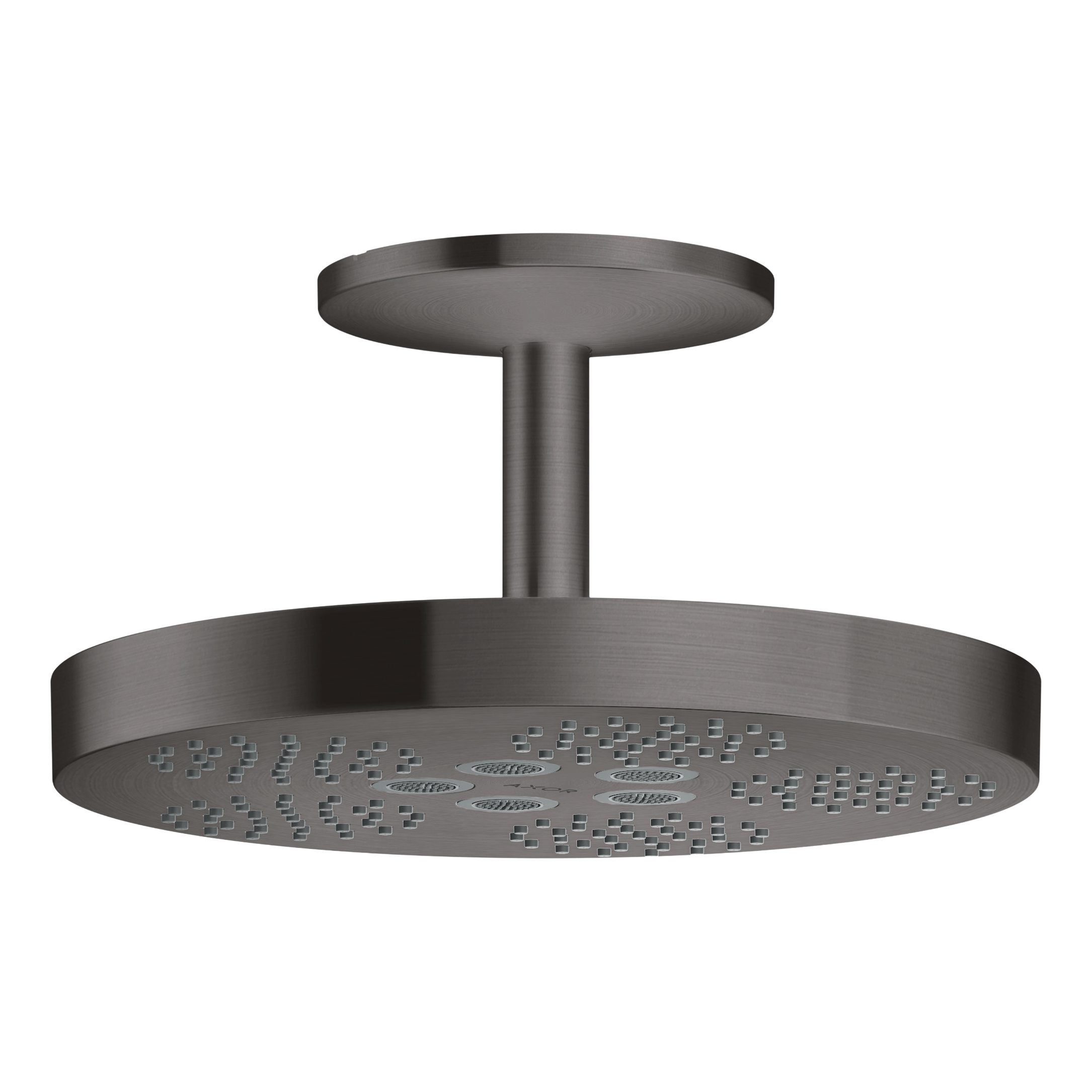 AXOR One Overhead Shower 280 1jet with Ceiling Connection from Brandt in Brushed Black Chrome finish