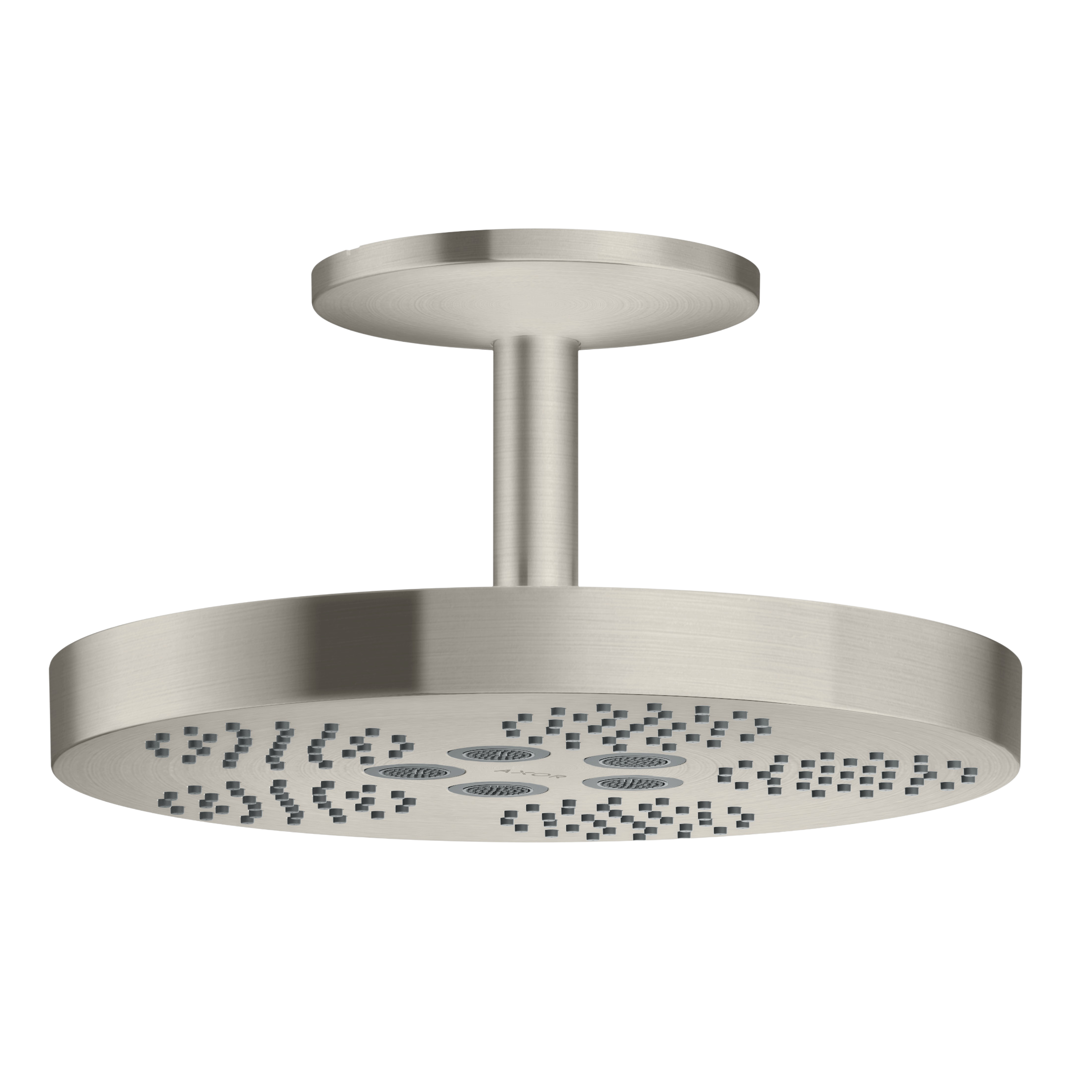 AXOR One Overhead Shower 280 1jet with Ceiling Connection from Brandt in Stainless Steel Optic finish