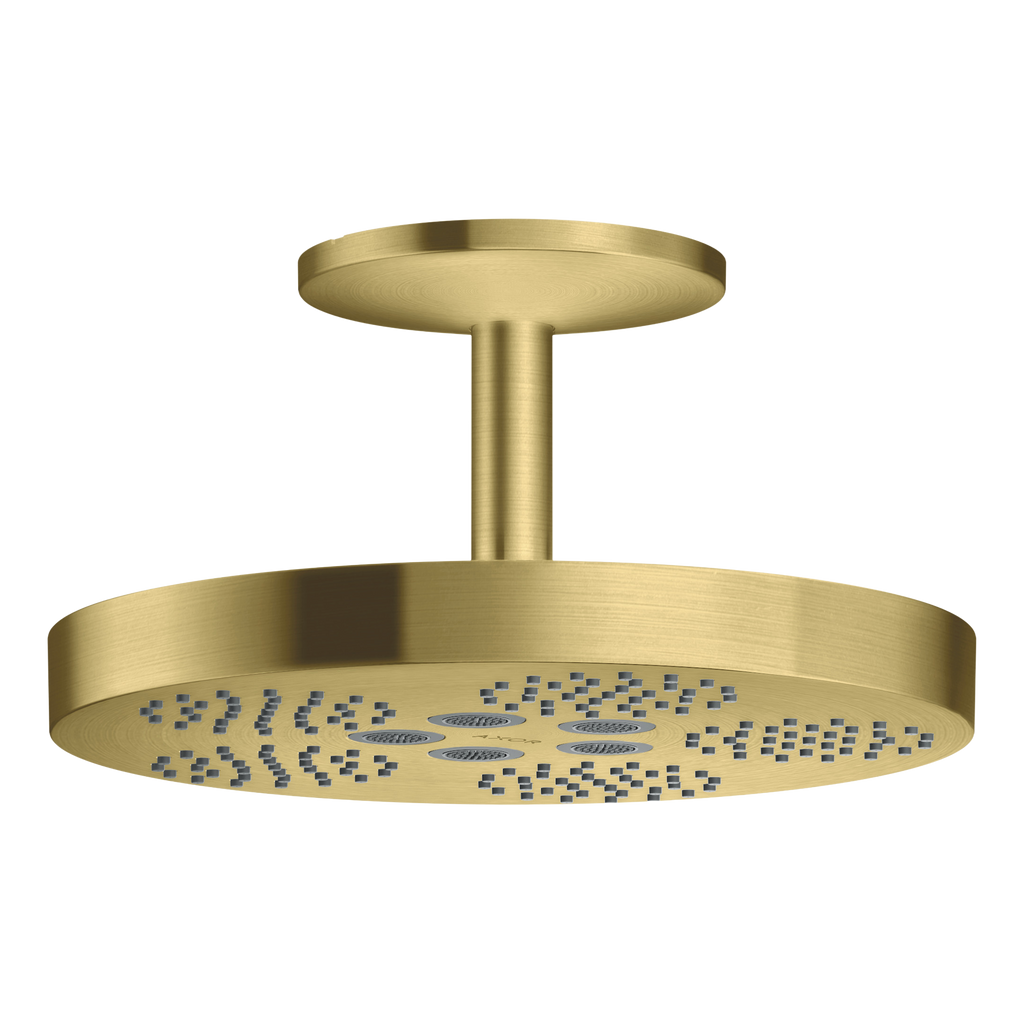 AXOR One Overhead Shower 280 1jet with Ceiling Connection from Brandt in Brushed Brass finish