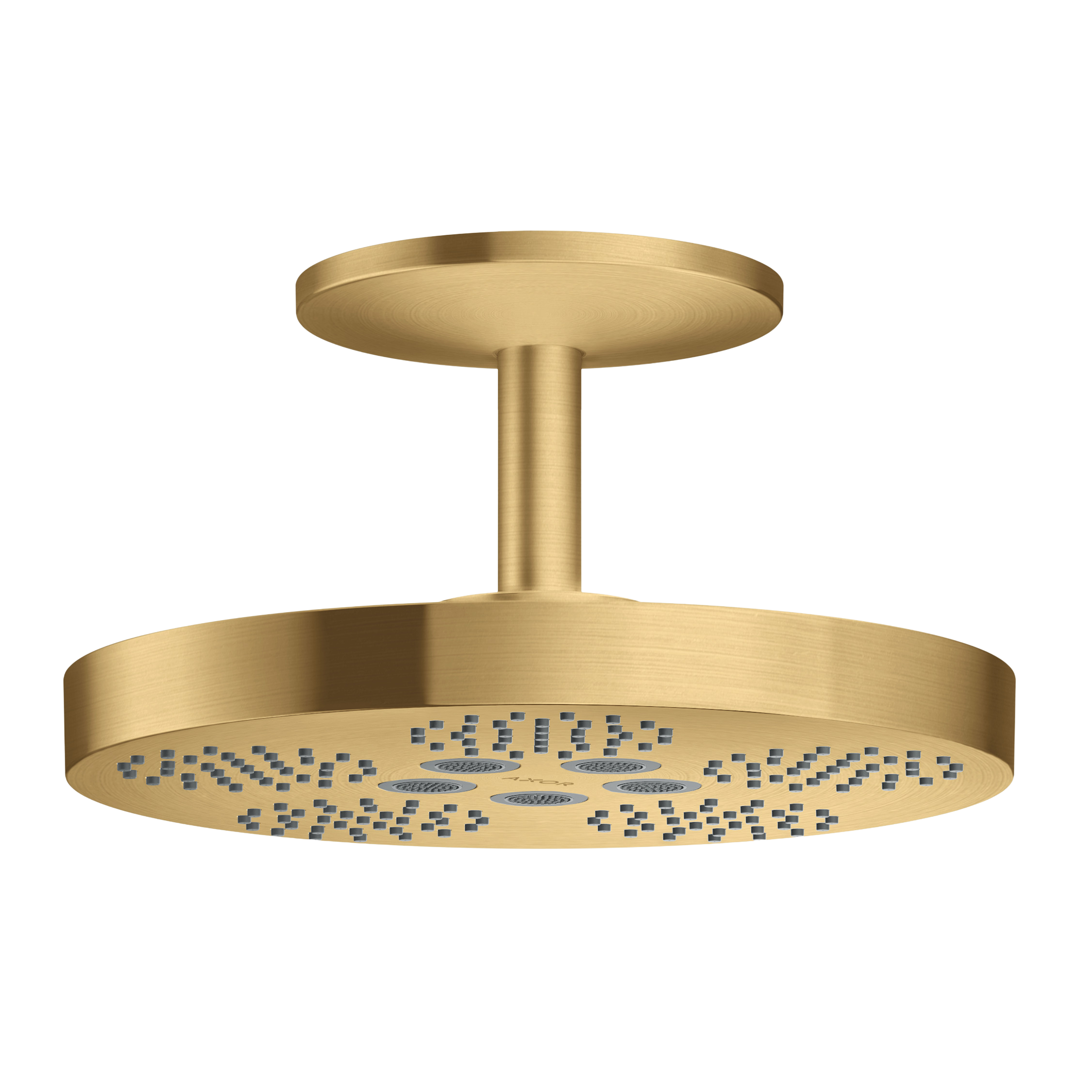 AXOR One Overhead Shower 280 2jet with Ceiling Connection from Brandt in Brushed Gold Optic finish