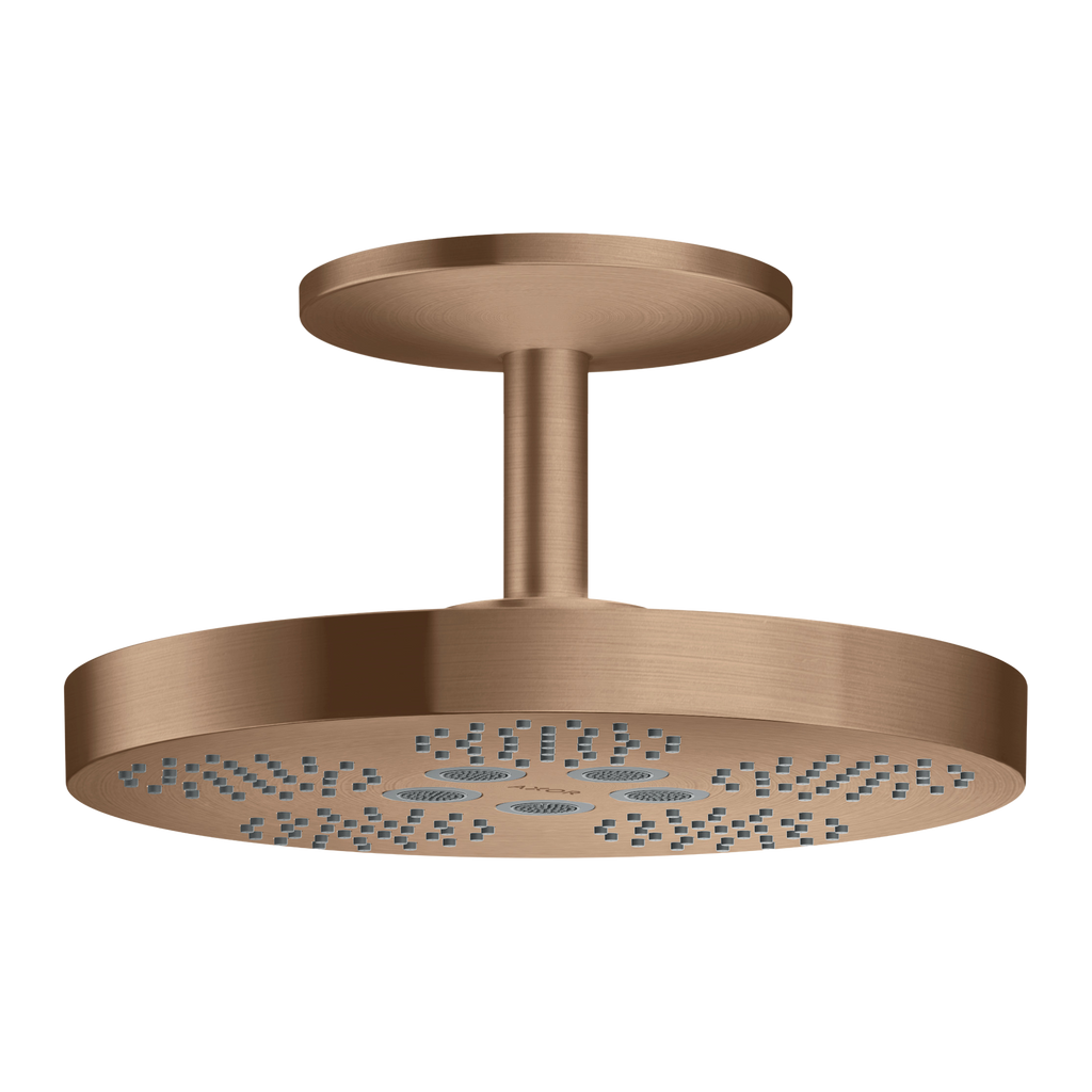AXOR One Overhead Shower 280 2jet with Ceiling Connection from Brandt in Brushed Red Gold finish