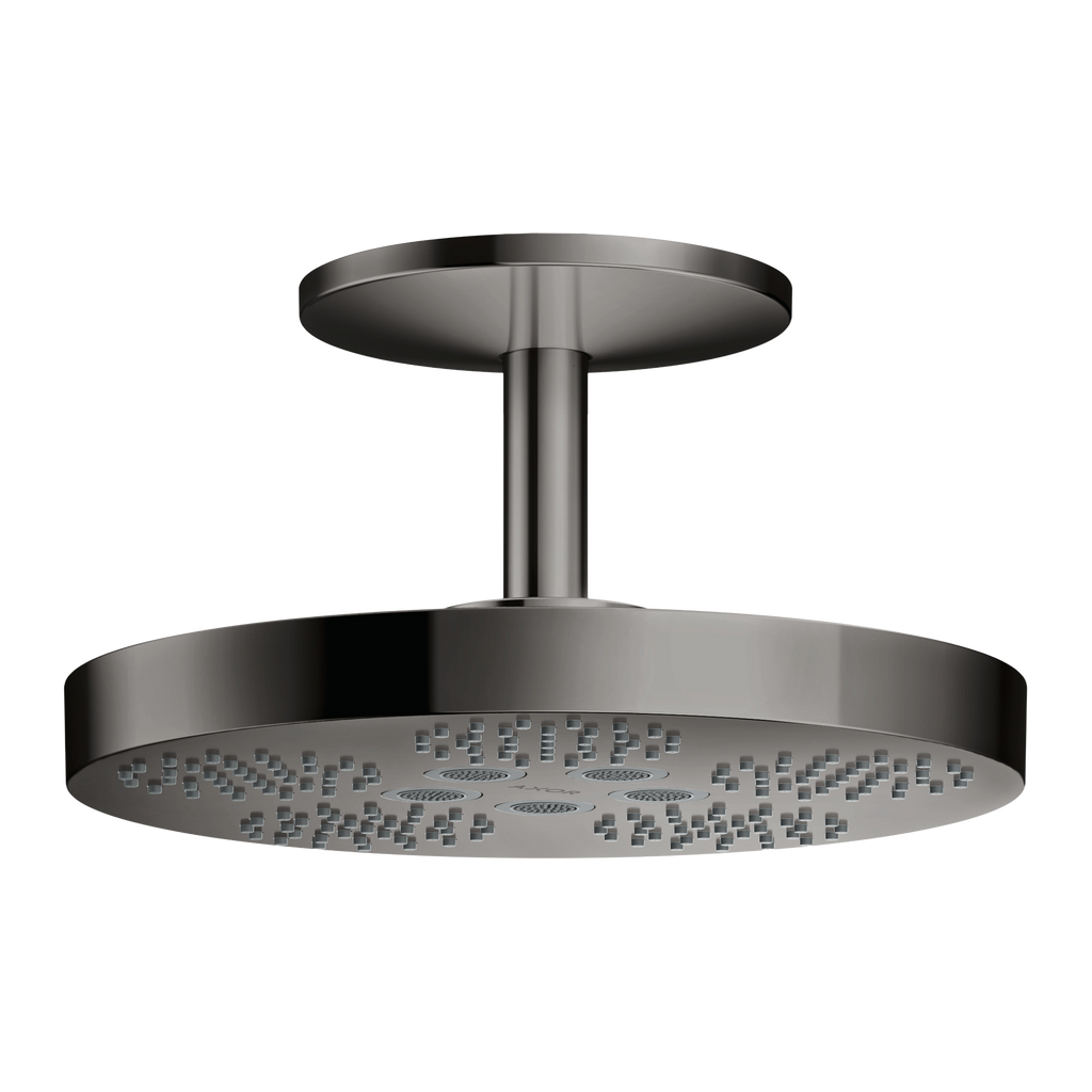 AXOR One Overhead Shower 280 2jet with Ceiling Connection from Brandt in Polished Black Chrome finish