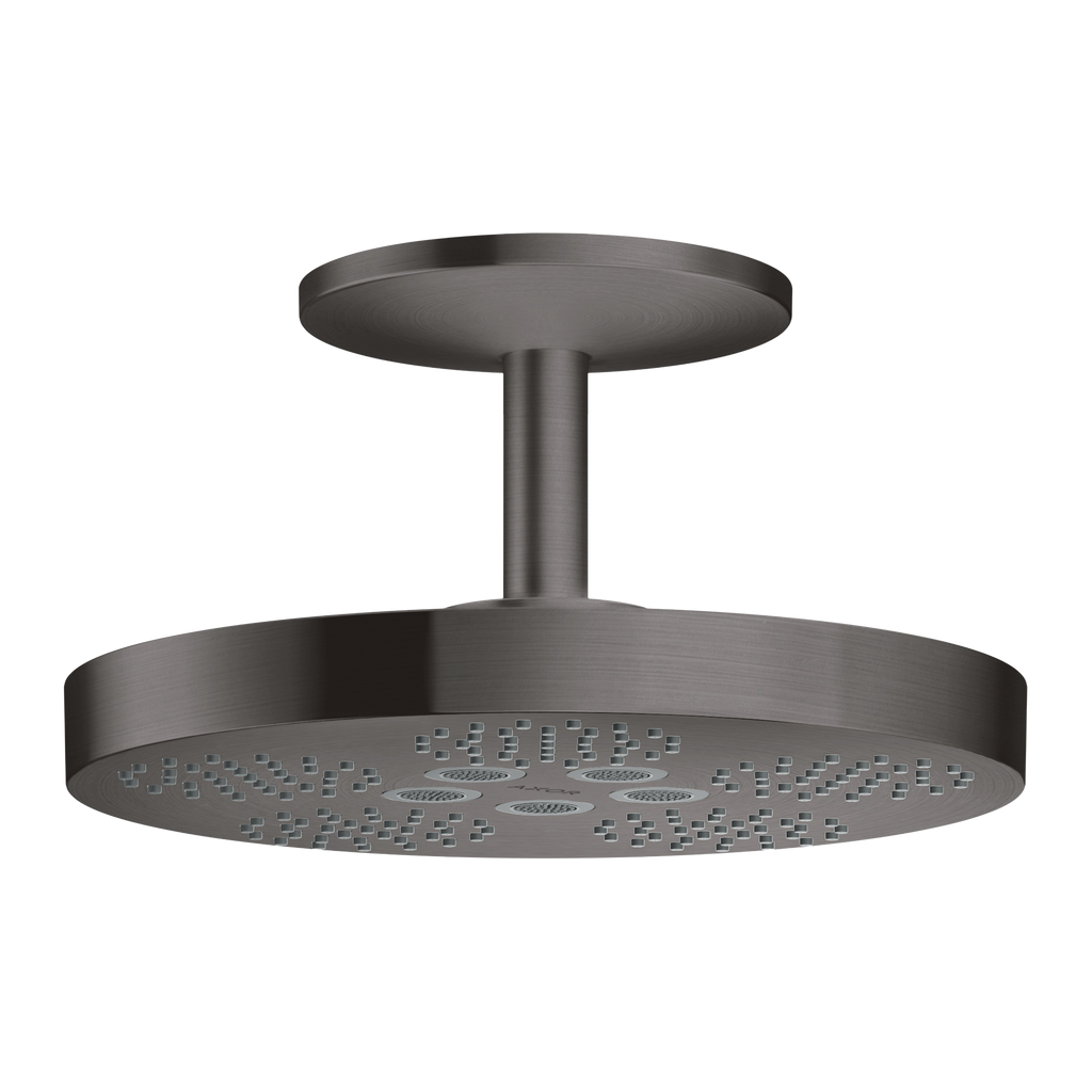 AXOR One Overhead Shower 280 2jet with Ceiling Connection from Brandt in Brushed Black Chrome finish