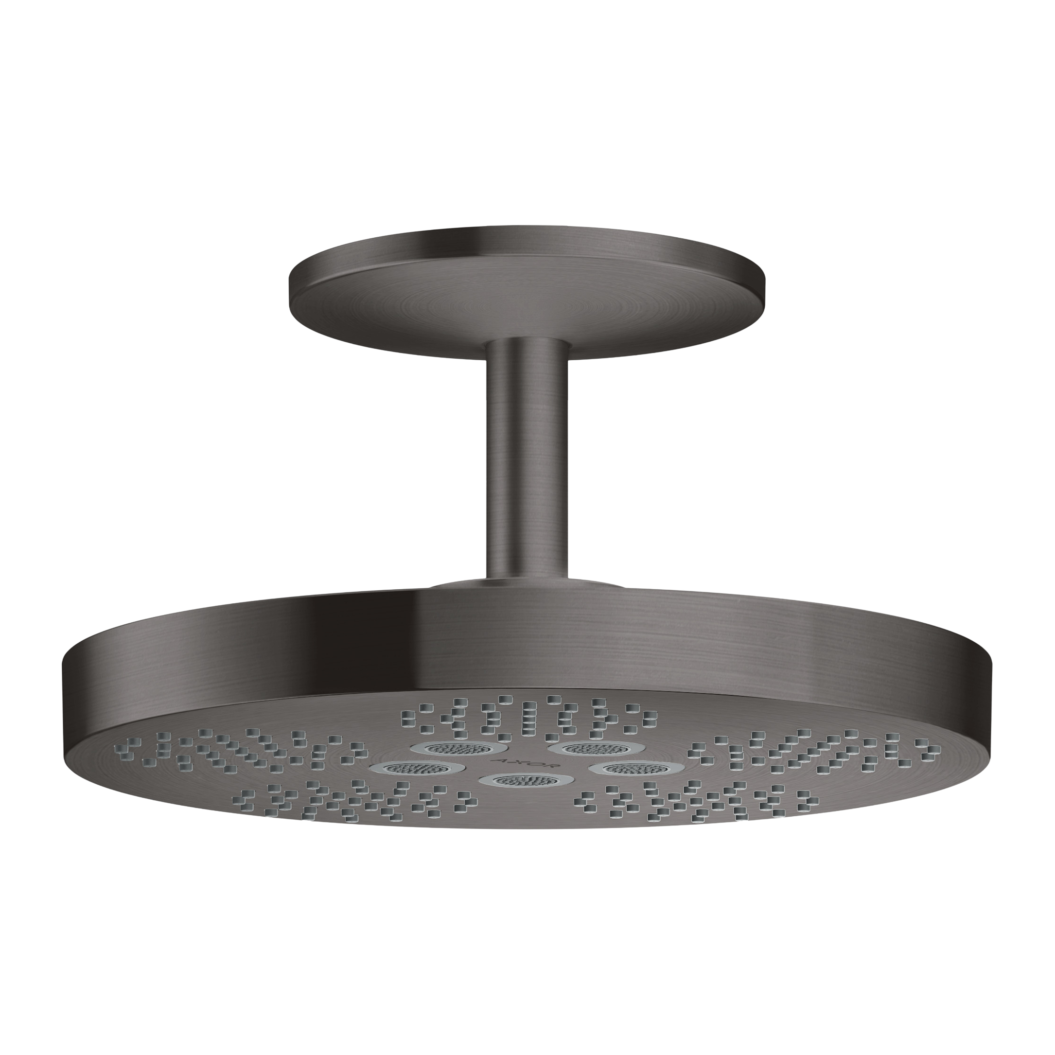 AXOR One Overhead Shower 280 2jet with Ceiling Connection from Brandt in Brushed Black Chrome finish