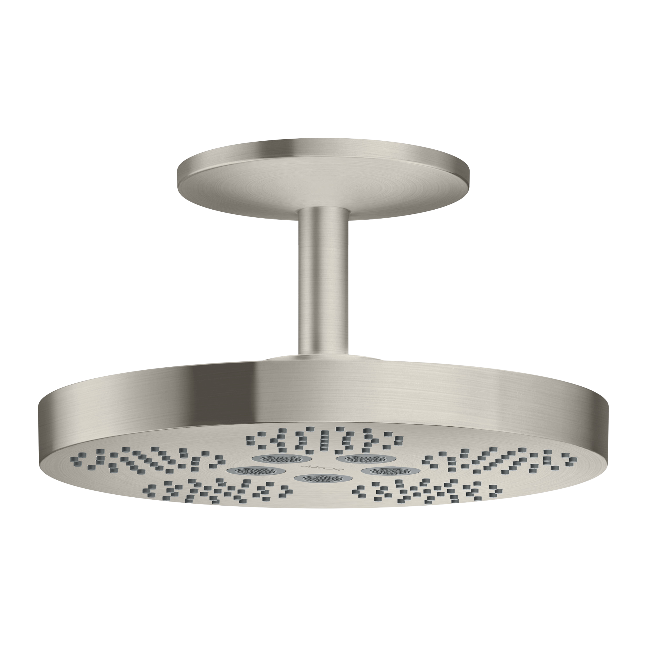 AXOR One Overhead Shower 280 2jet with Ceiling Connection from Brandt in Stainless Steel Optic finish