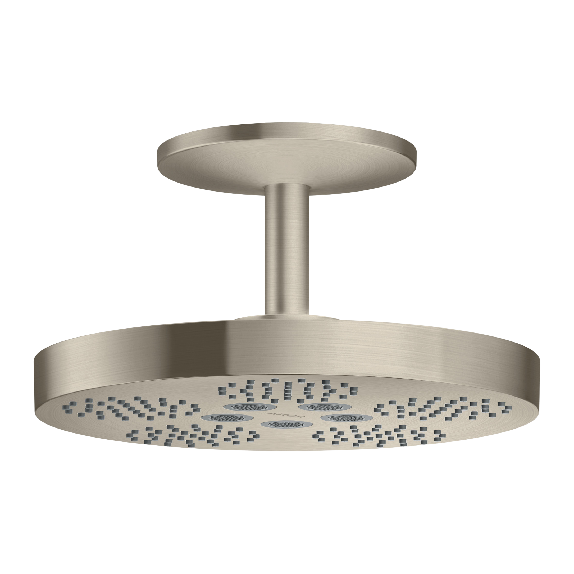 AXOR One Overhead Shower 280 2jet with Ceiling Connection from Brandt in Brushed Nickel finish