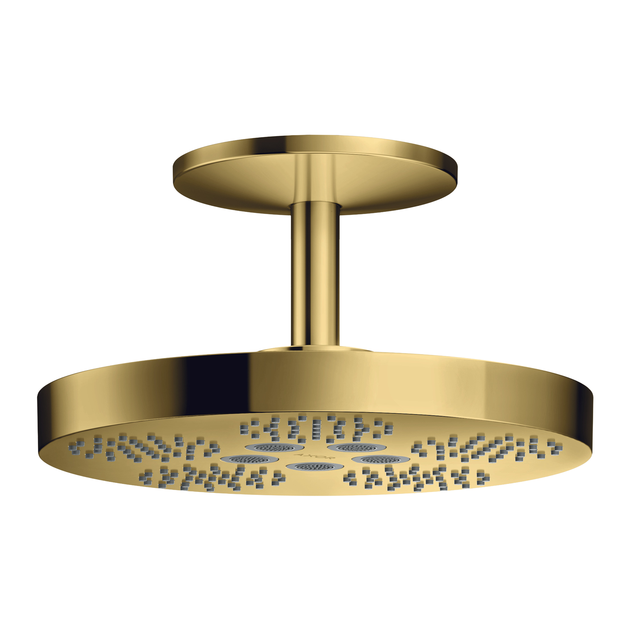 AXOR One Overhead Shower 280 2jet with Ceiling Connection from Brandt in Polished Gold Optic finish