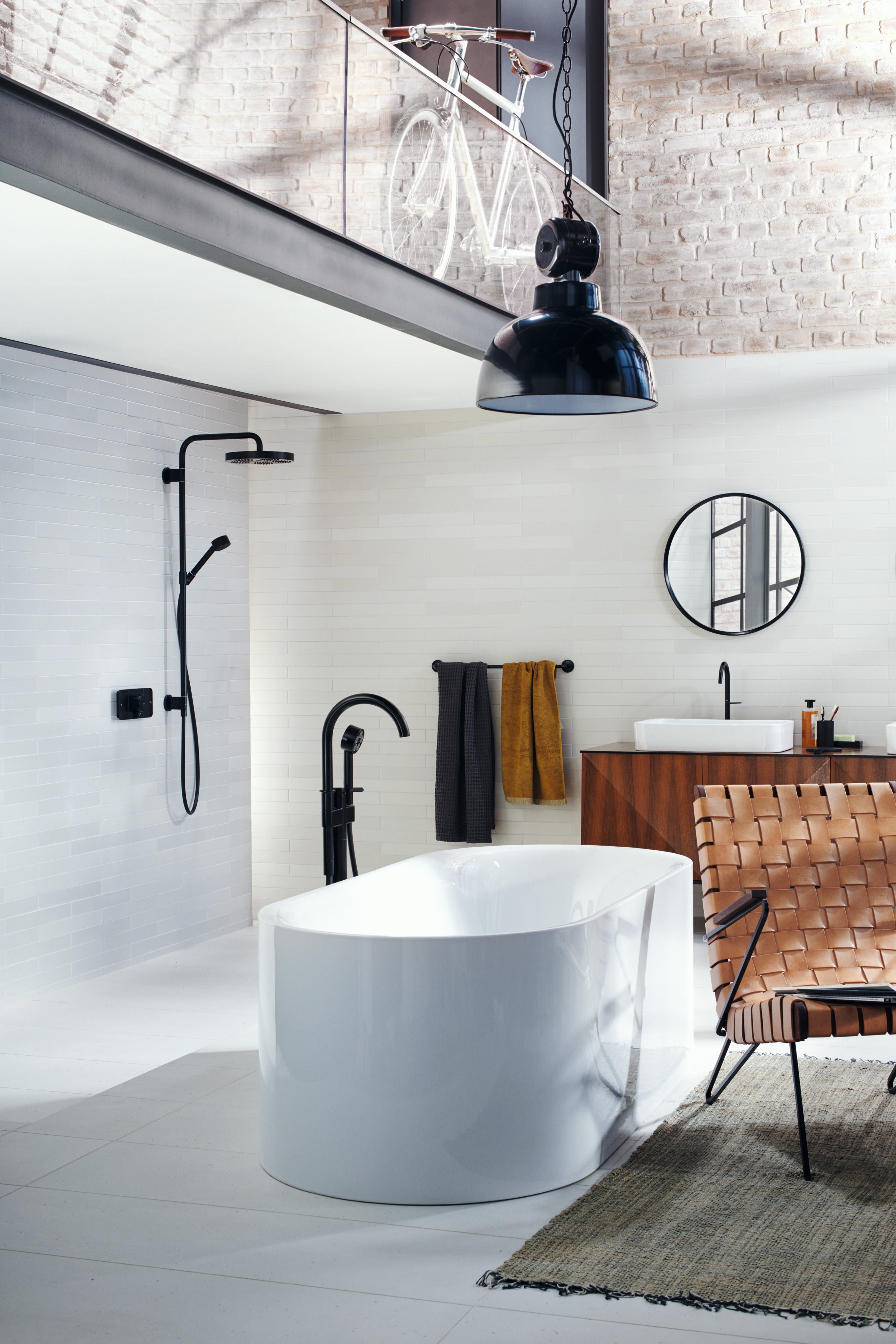AXOR One Concealed Shower Column 280 1jet from Brandt in Matt Black finish