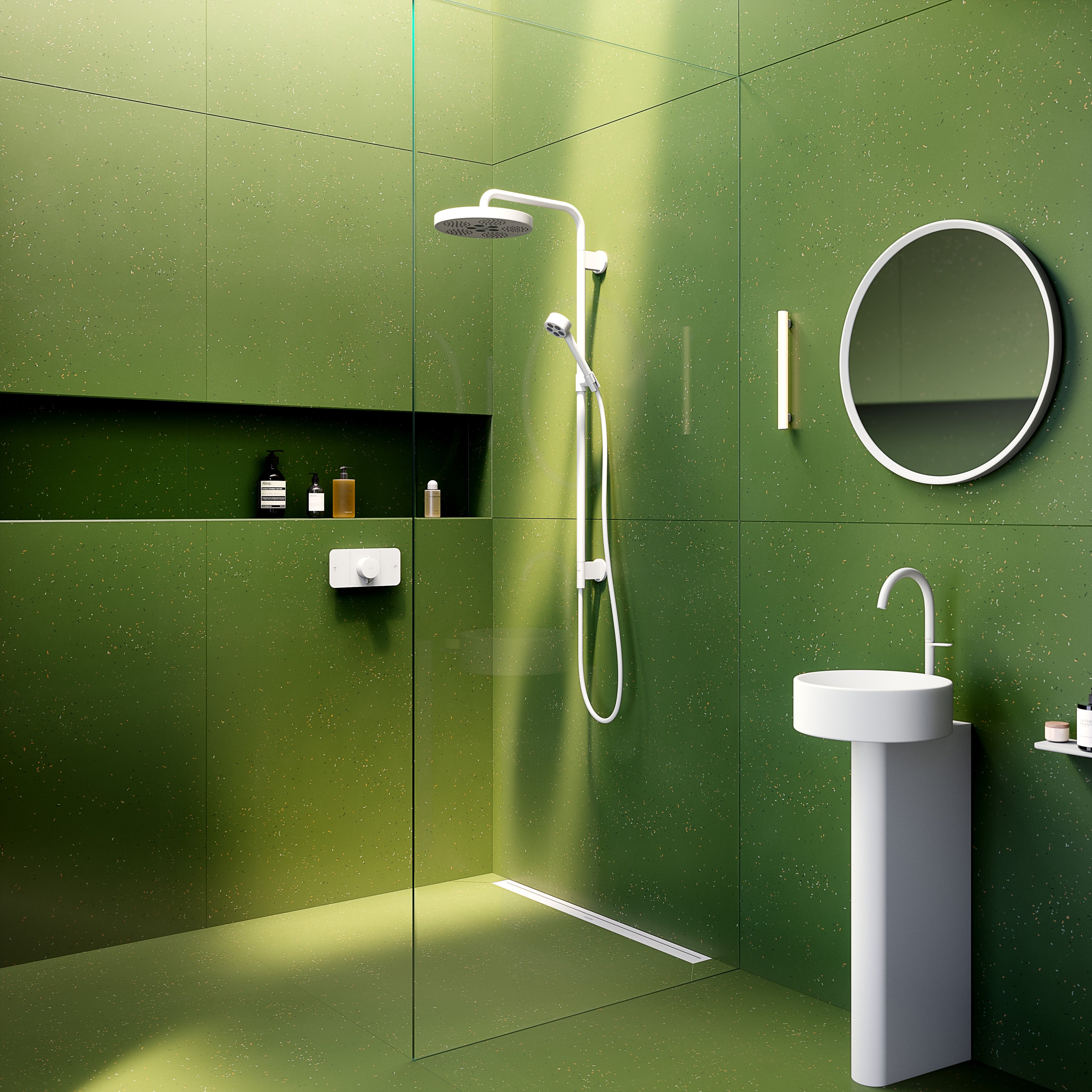 AXOR One Concealed Shower Column 280 1jet from Brandt in Matt White finish