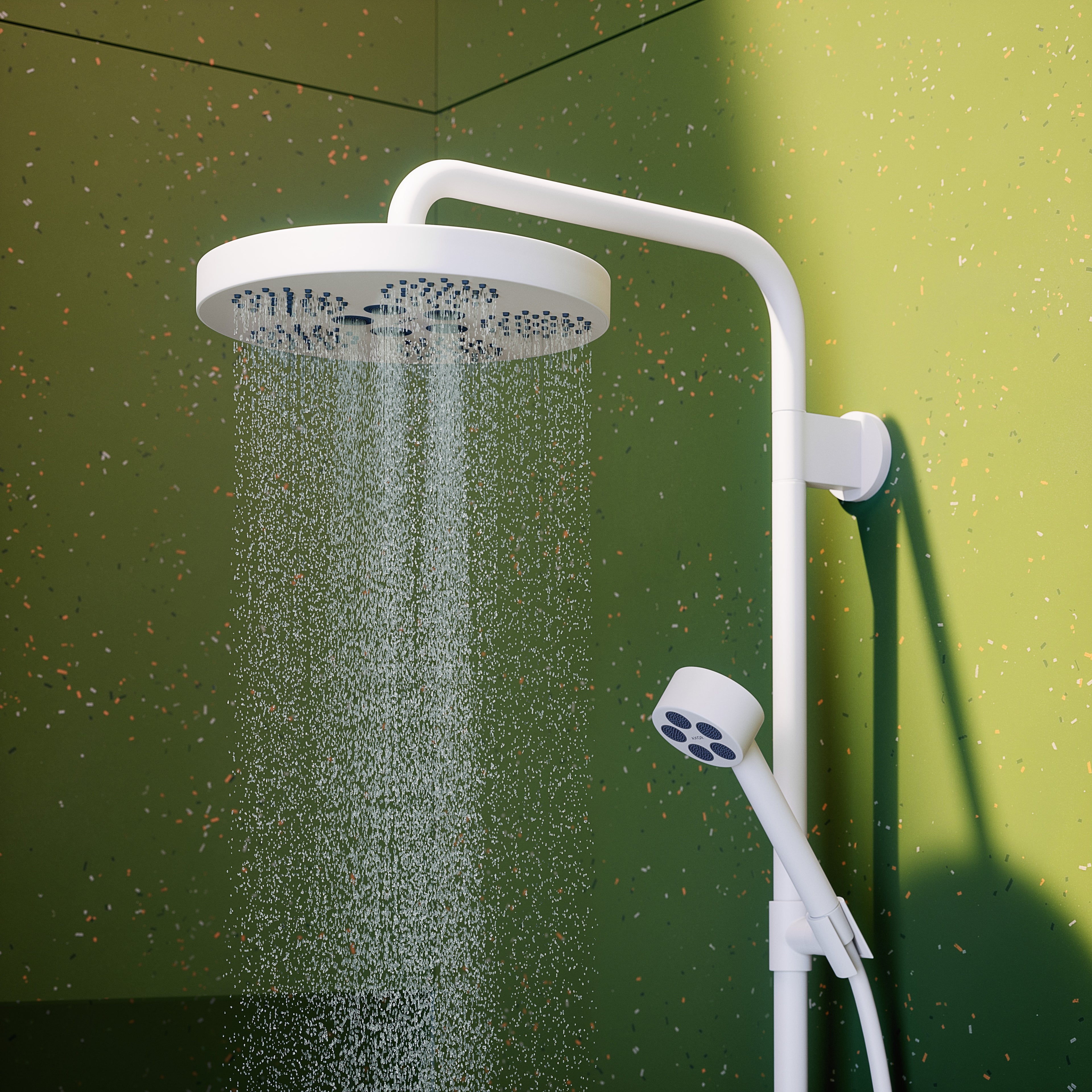AXOR One Concealed Shower Column 280 1jet from Brandt in Matt White finish