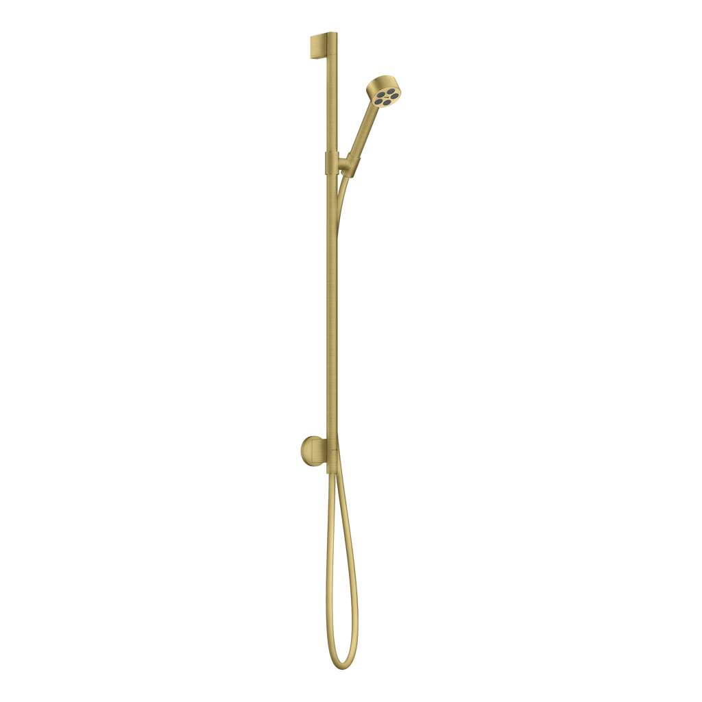 AXOR One Shower Set 75 1jet EcoSmart with Wall Connection from Brandt in Brushed Brass finish