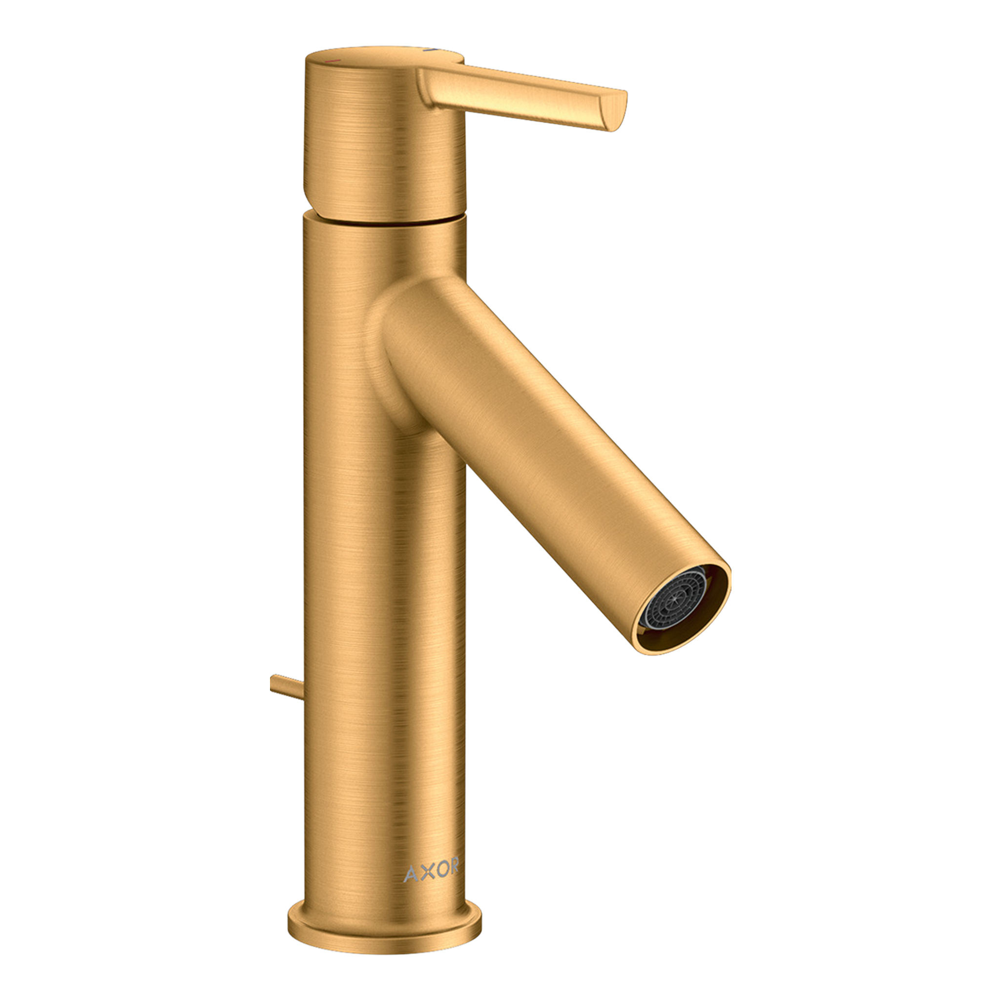 AXOR Starck Single Lever Handle Basin Mixer Faucet 100 with Pop-Up Waste Set from Brandt in Brushed Gold Optic finish