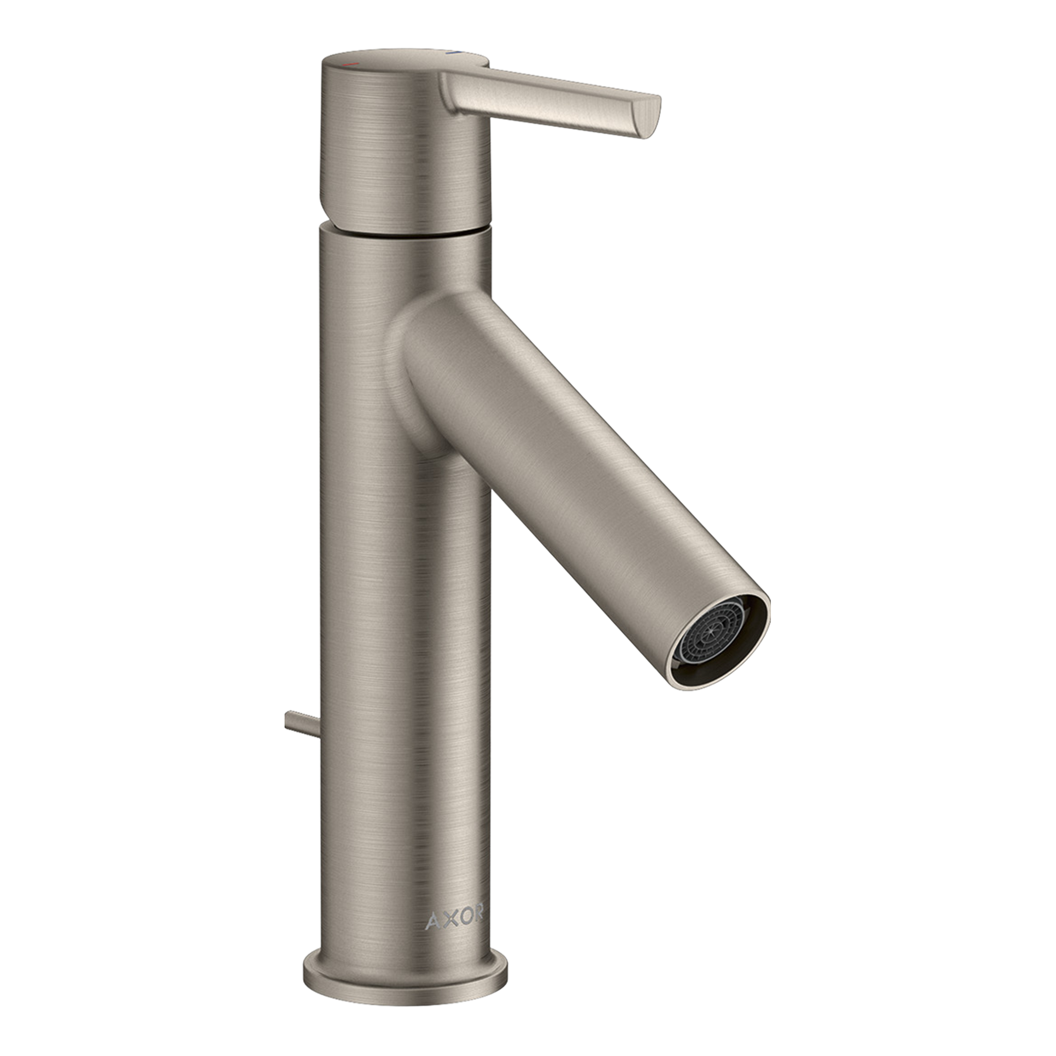 AXOR Starck Single Lever Handle Basin Mixer Faucet 100 with Pop-Up Waste Set from Brandt in Stainless Steel Optic finish