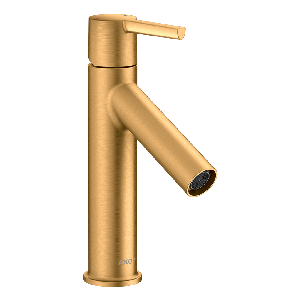 AXOR Starck Single Lever Handle Basin Mixer Faucet 100 with Open Waste Set from Brandt in Brushed Gold Optic finish