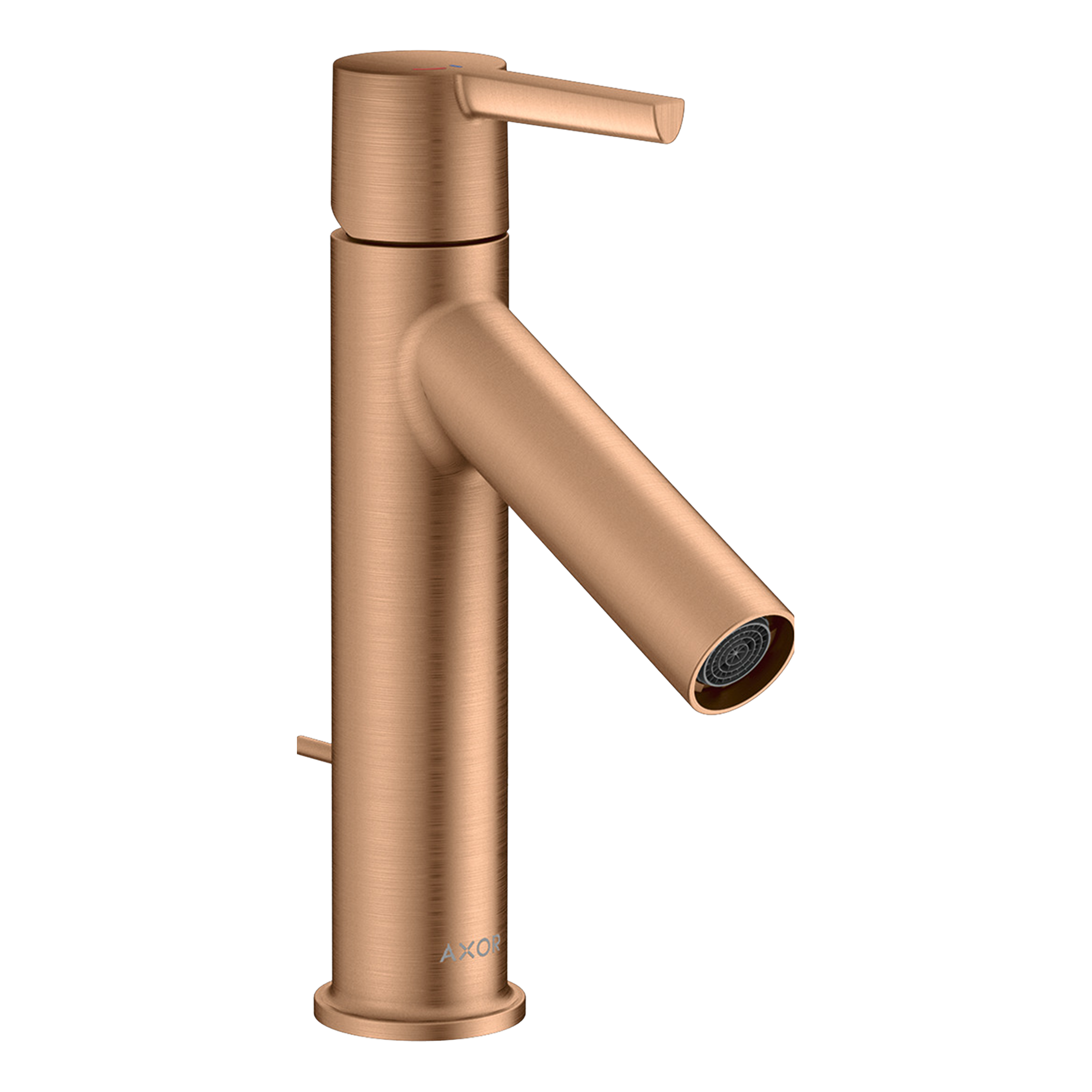 AXOR Starck Single Lever Handle Basin Mixer Faucet 100 with CoolStart and Pop-Up Waste Set from Brandt in Brushed Bronze finish