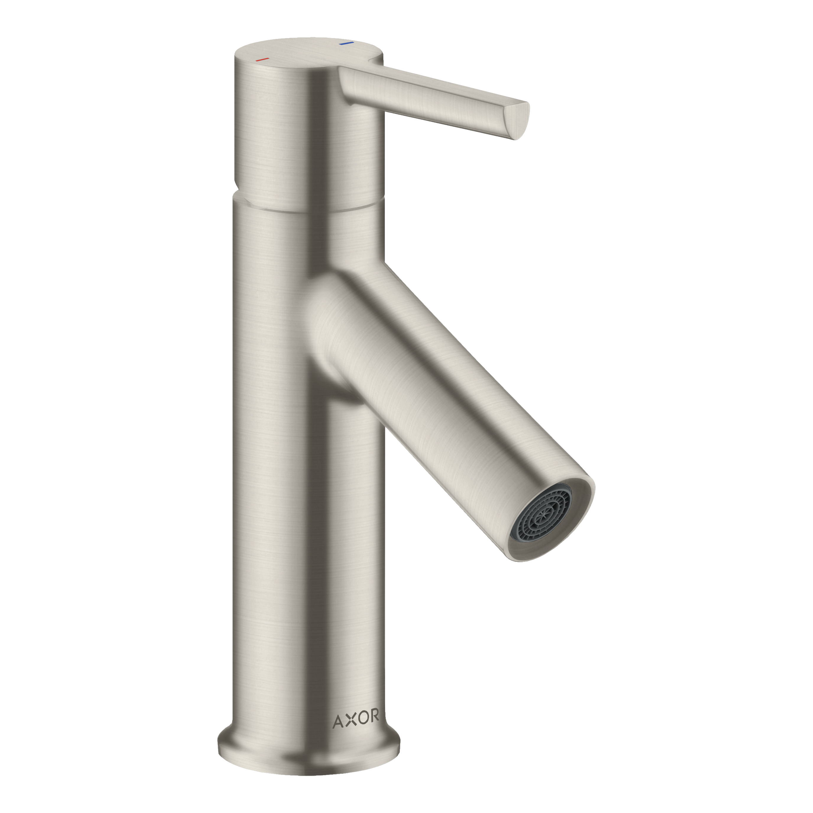 AXOR Starck Single Lever Handle Basin Mixer Faucet 80 with Pop-Up Waste Set from Brandt in Stainless Steel Optic finish