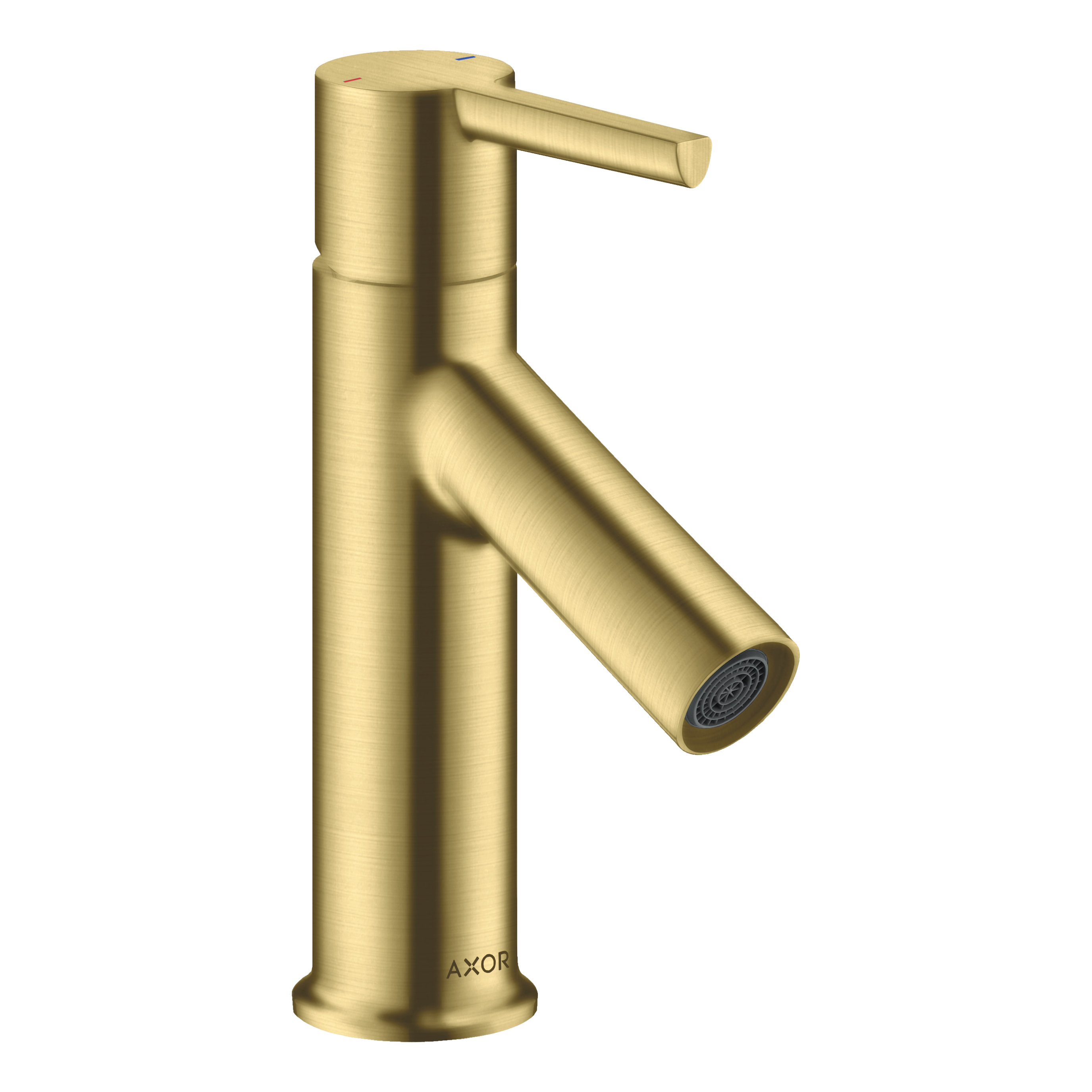 AXOR Starck Single Lever Handle Basin Mixer Faucet 80 with Pop-Up Waste Set from Brandt in Brushed Brass finish