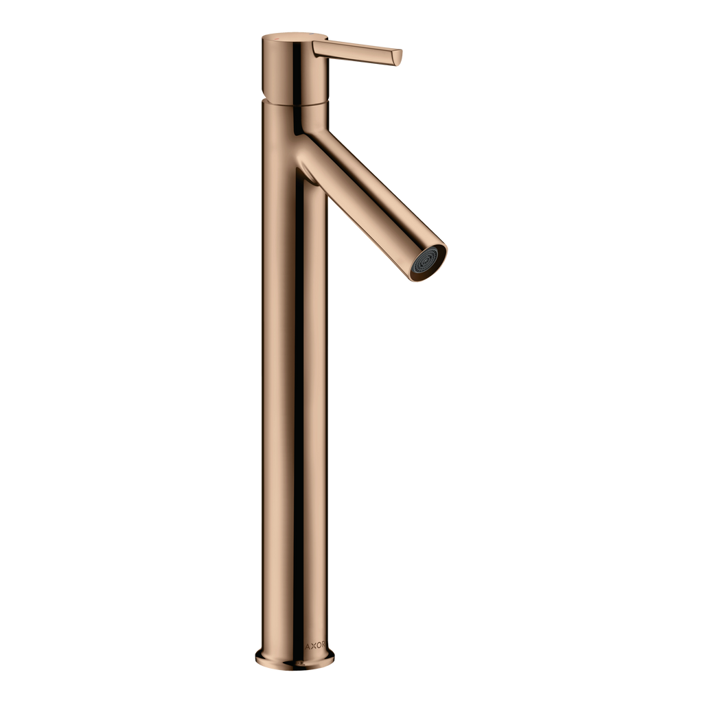 AXOR Starck Single Lever Handle Basin Mixer Faucet 250 with Open Waste Set from Brandt in Polished Red Gold finish