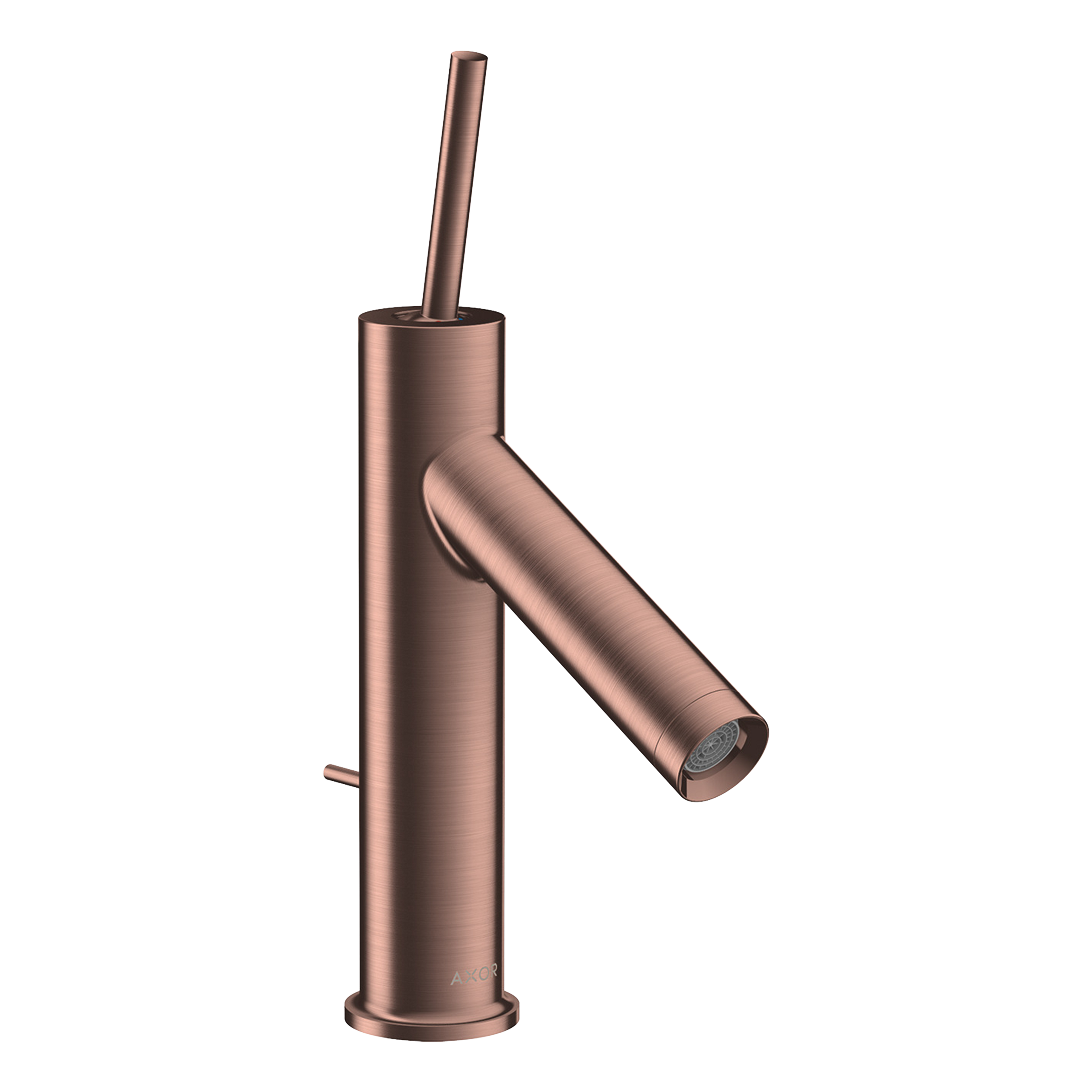 AXOR Starck Single Pin Handle Basin Mixer Faucet 90 with Pop-Up Waste Set from Brandt in Brushed Red Gold finish
