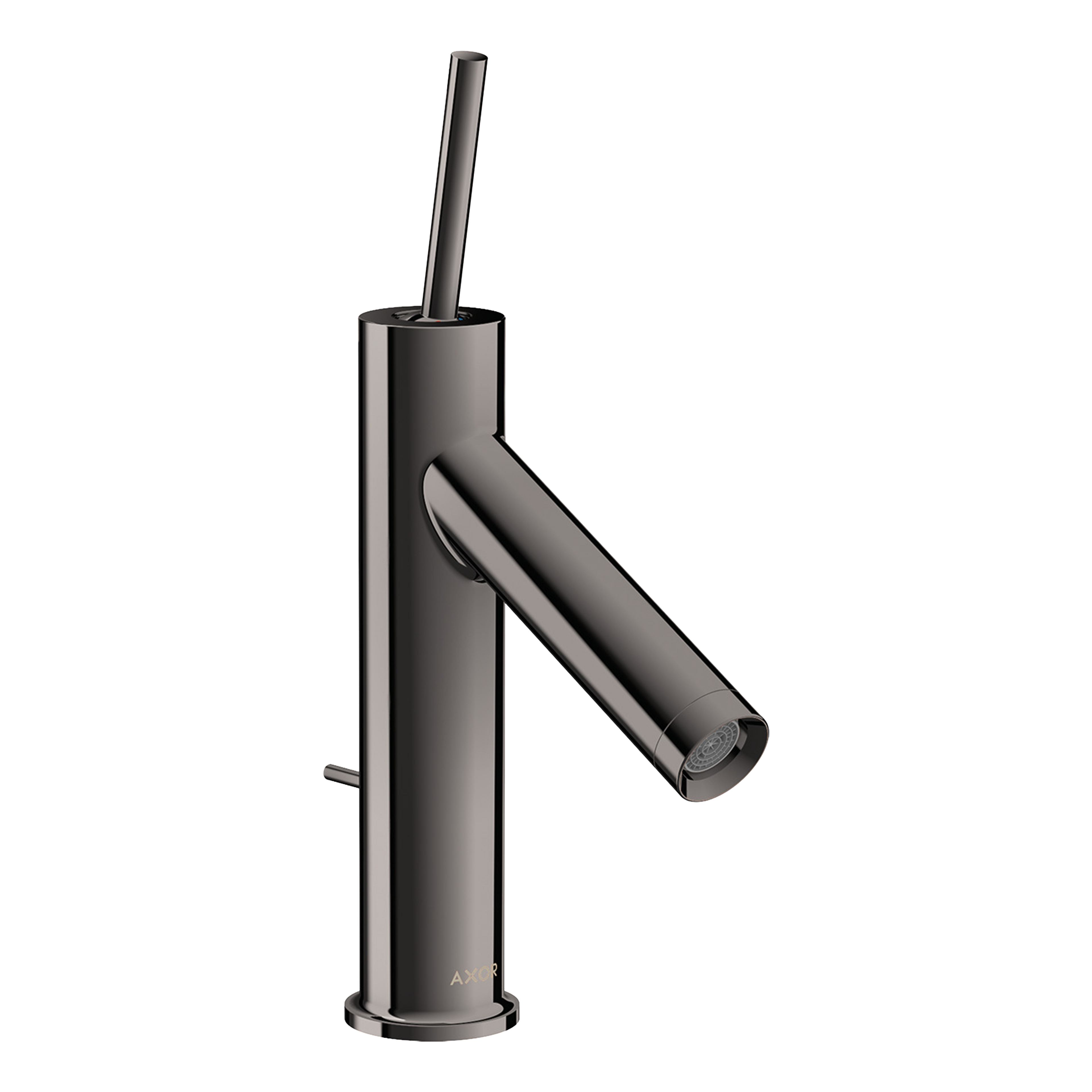 AXOR Starck Single Pin Handle Basin Mixer Faucet 90 with Pop-Up Waste Set from Brandt in Polished Black Chrome finish