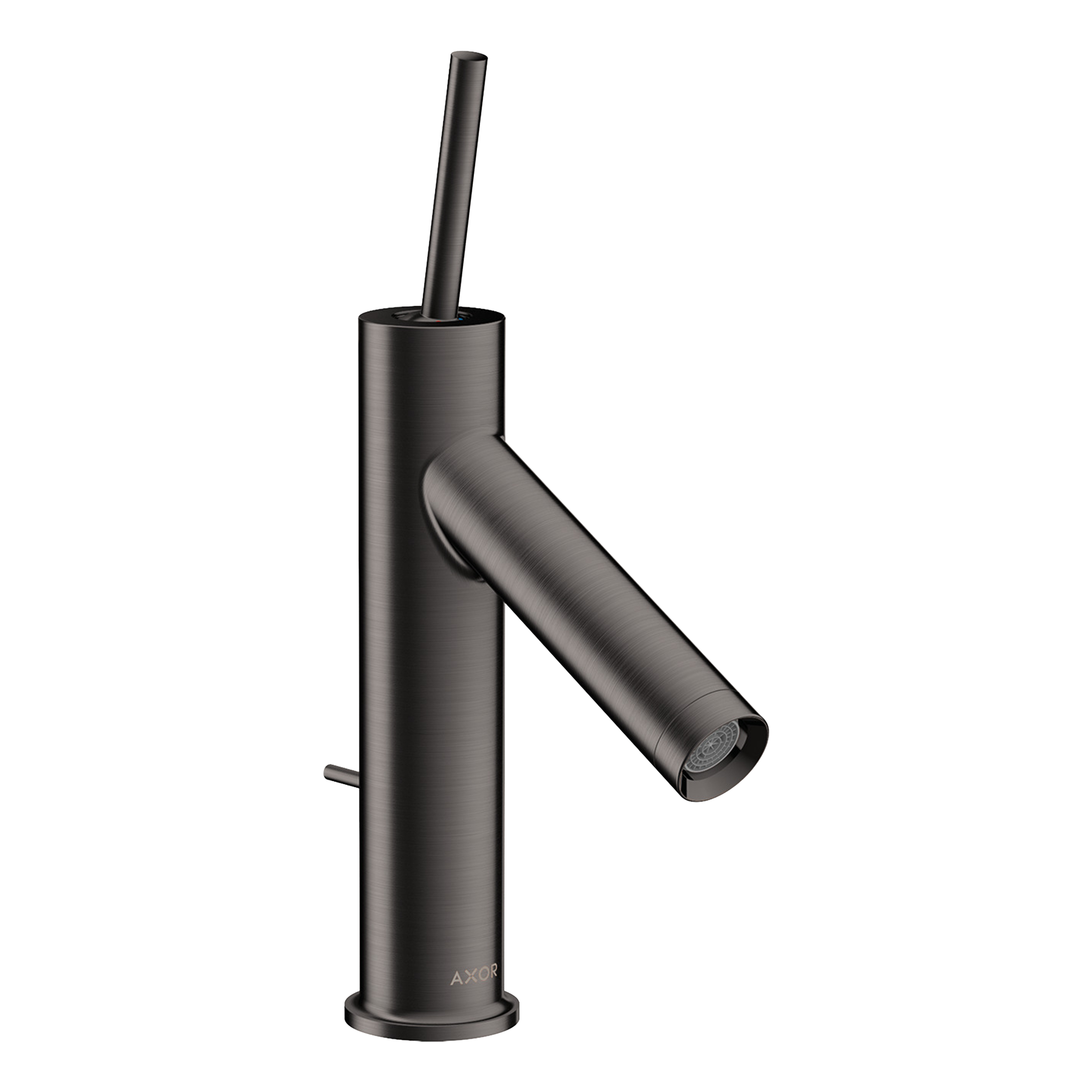 AXOR Starck Single Pin Handle Basin Mixer Faucet 90 with Pop-Up Waste Set from Brandt in Brushed Black Chrome finish