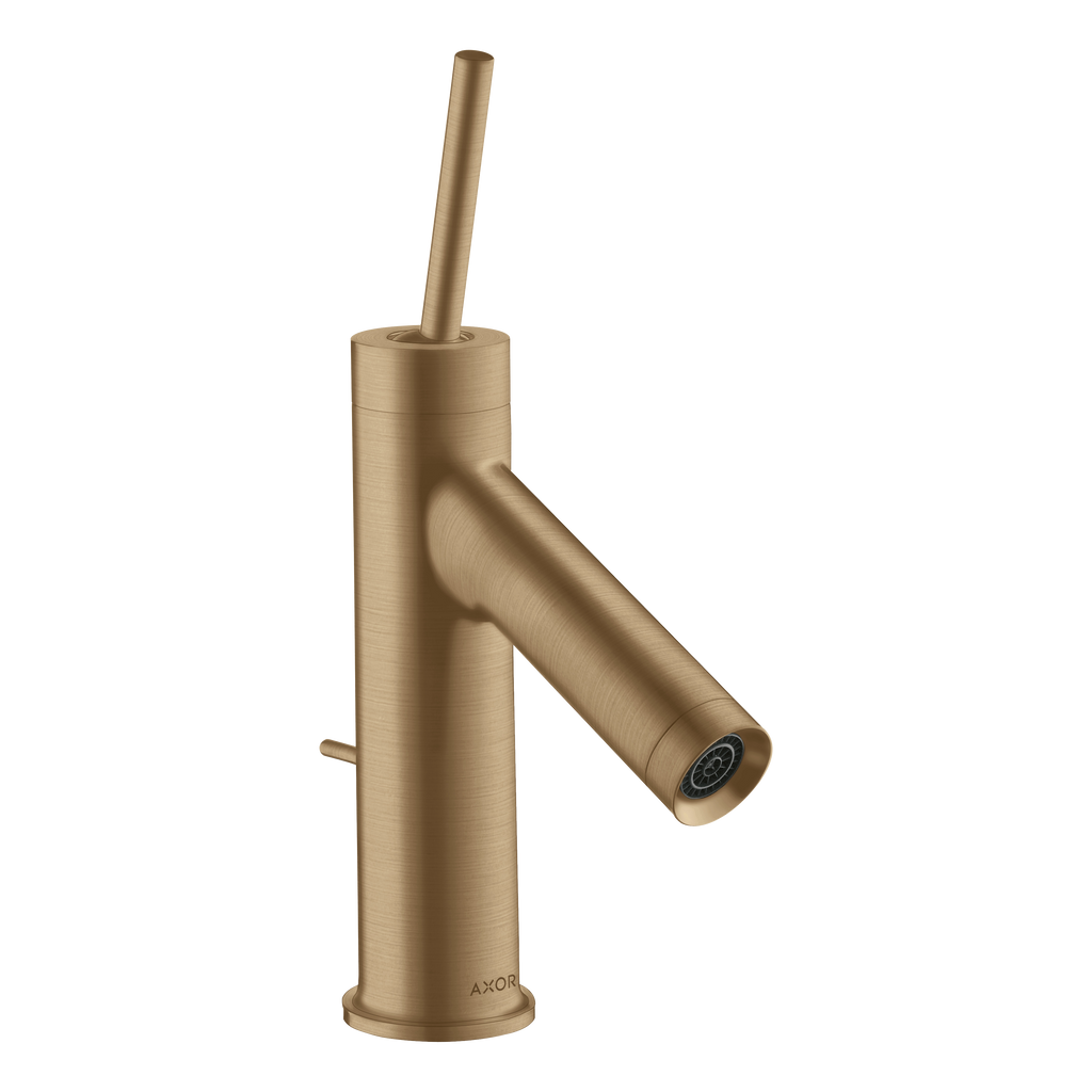 AXOR Starck Single Pin Handle Basin Mixer Faucet 70 with Pop-Up Waste Set from Brandt in Brushed Bronze finish
