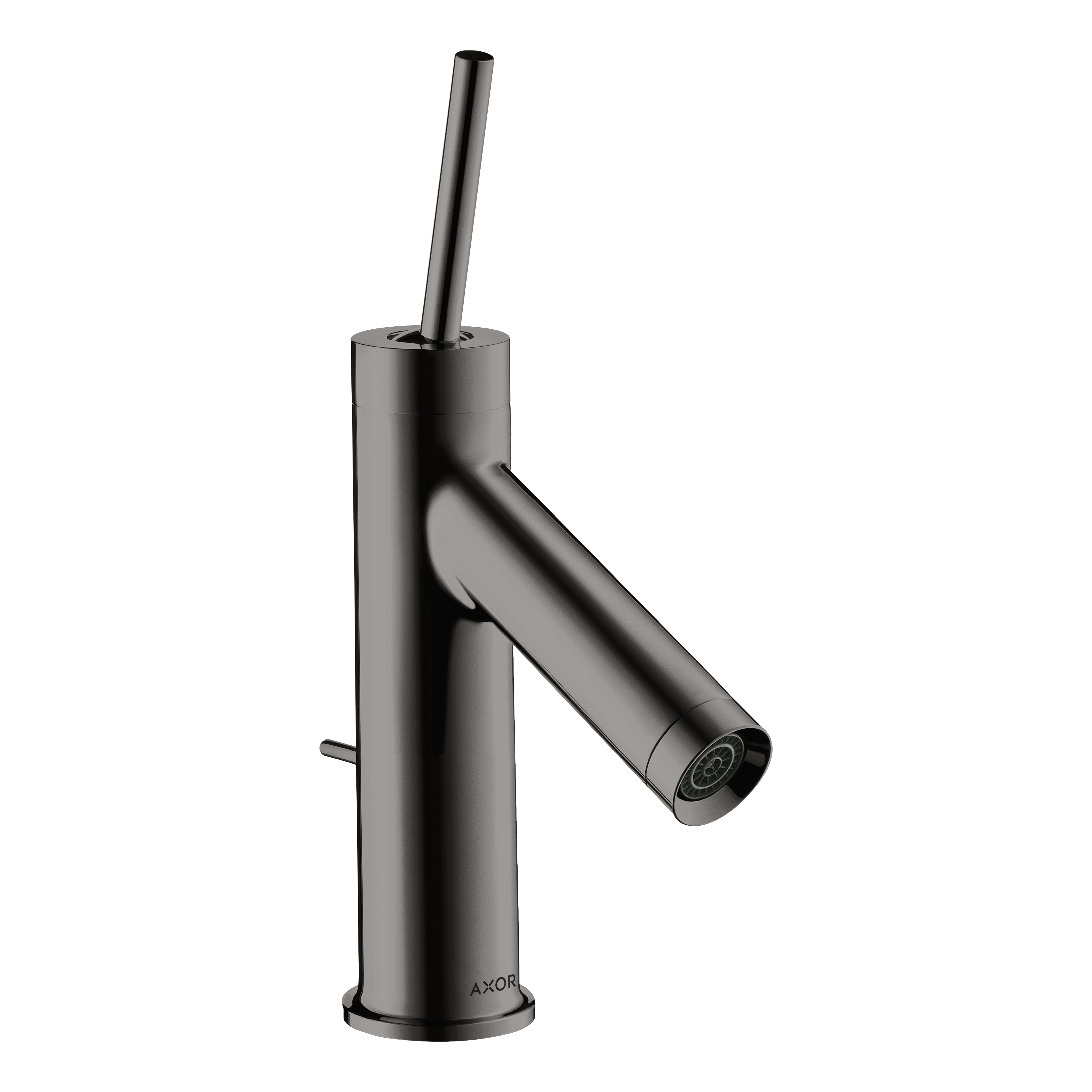 AXOR Starck Single Pin Handle Basin Mixer Faucet 70 with Pop-Up Waste Set from Brandt in Polished Black Chrome finish