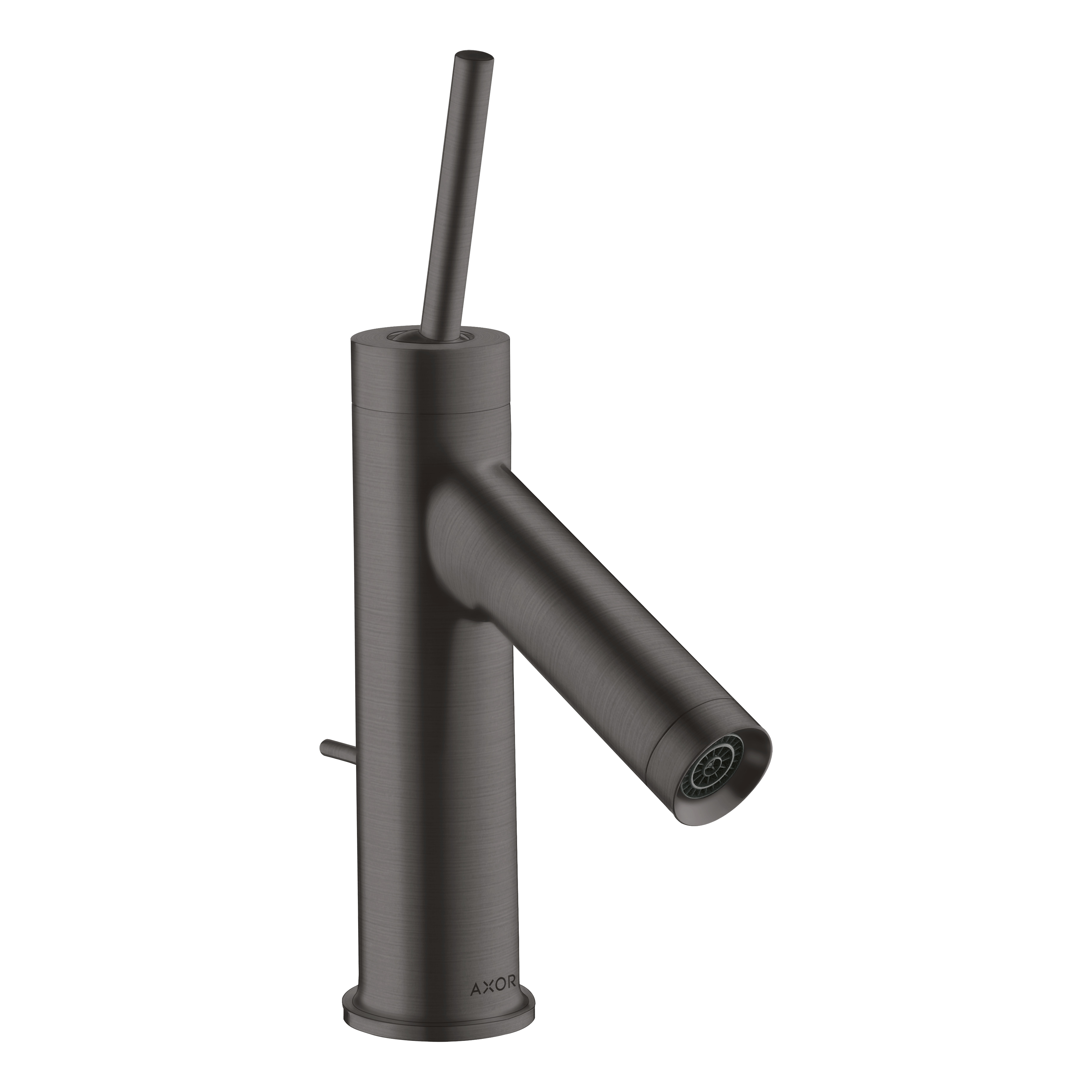 AXOR Starck Single Pin Handle Basin Mixer Faucet 70 with Pop-Up Waste Set from Brandt in Brushed Black Chrome finish