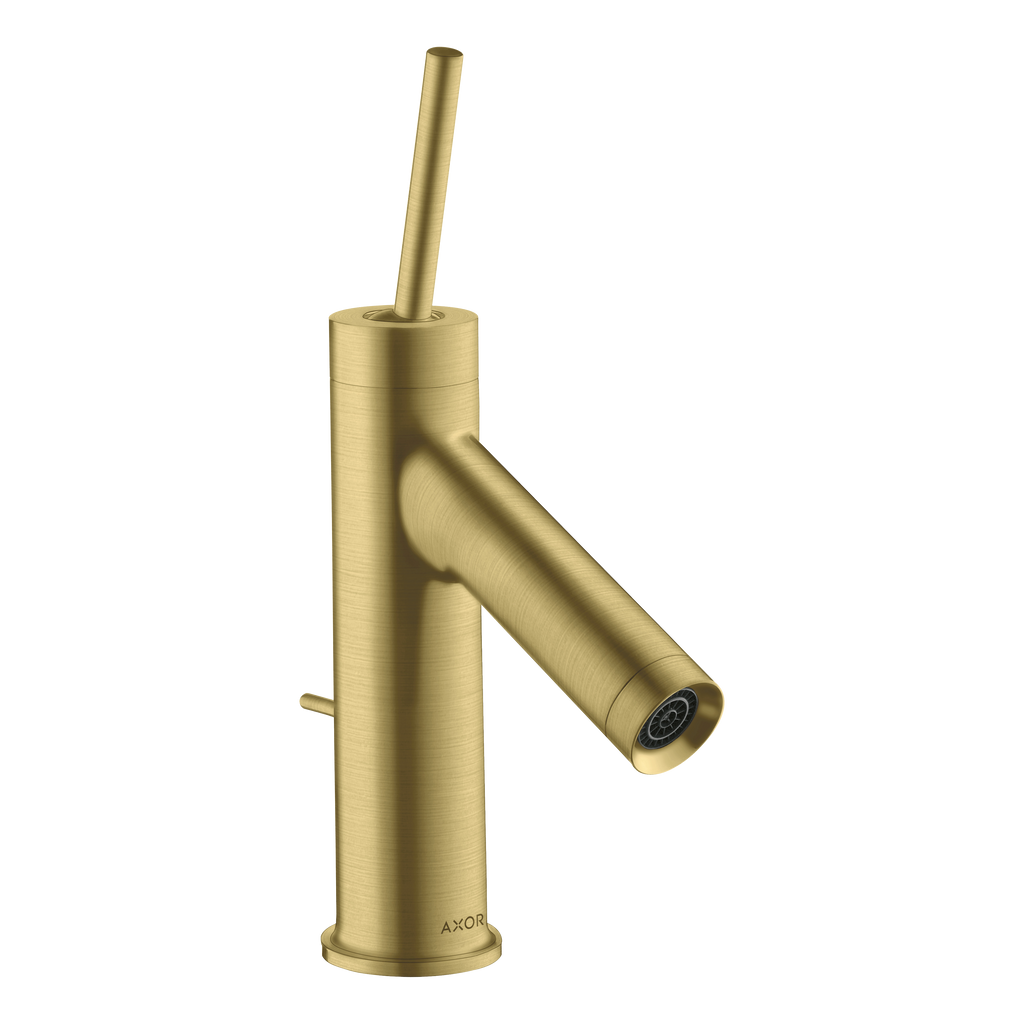 AXOR Starck Single Pin Handle Basin Mixer Faucet 70 with Pop-Up Waste Set from Brandt in Brushed Brass finish