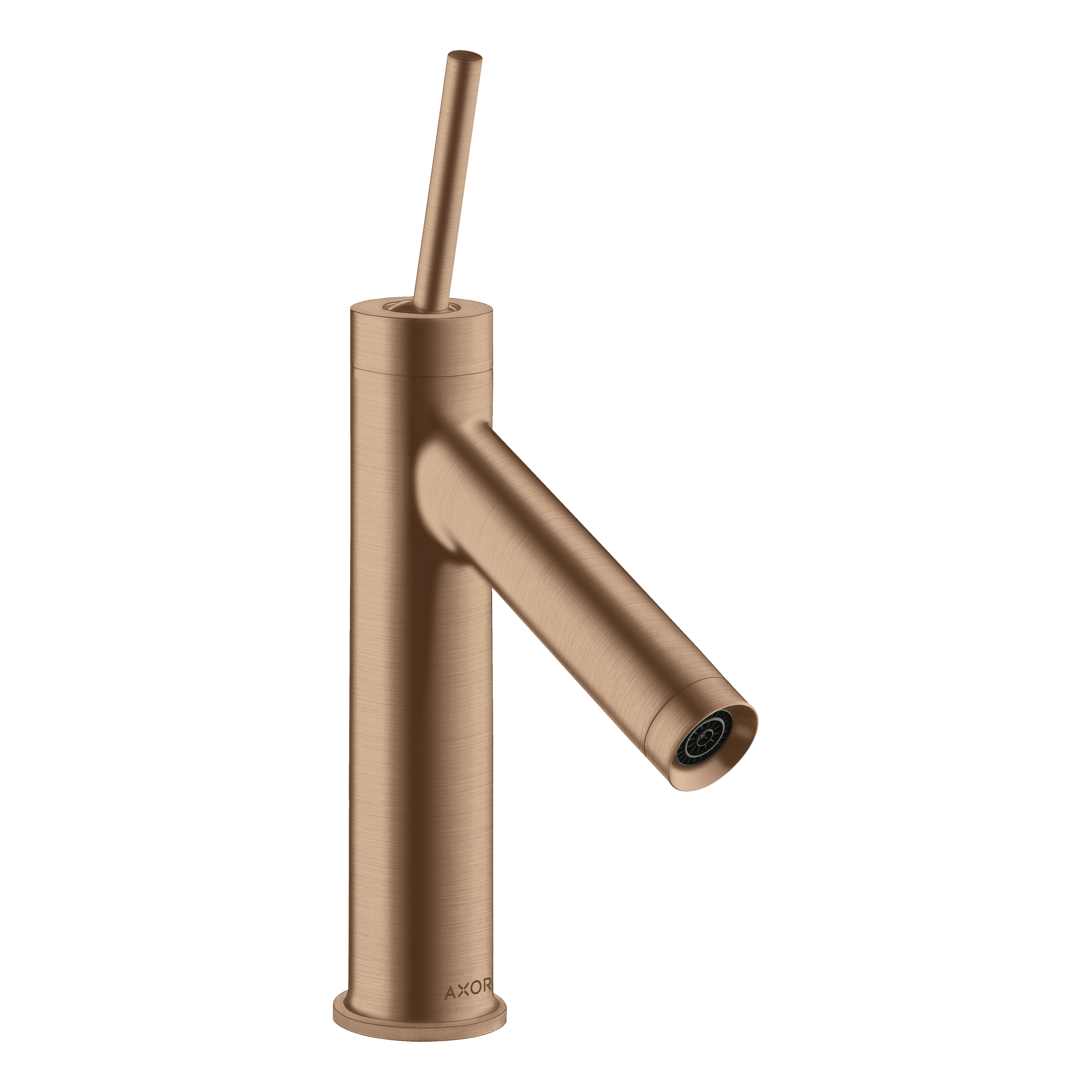 AXOR Starck Single Pin Handle Basin Mixer Faucet 90 with Open Waste Set from Brandt in Brushed Red Gold finish
