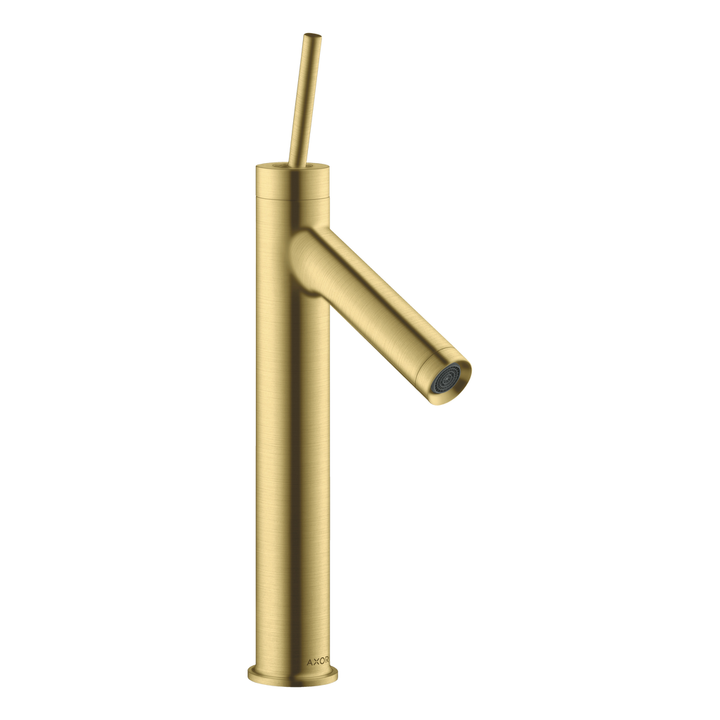 AXOR Starck Single Pin Handle Basin Mixer Faucet 170 with Open Waste Set from Brandt in Brushed Brass finish
