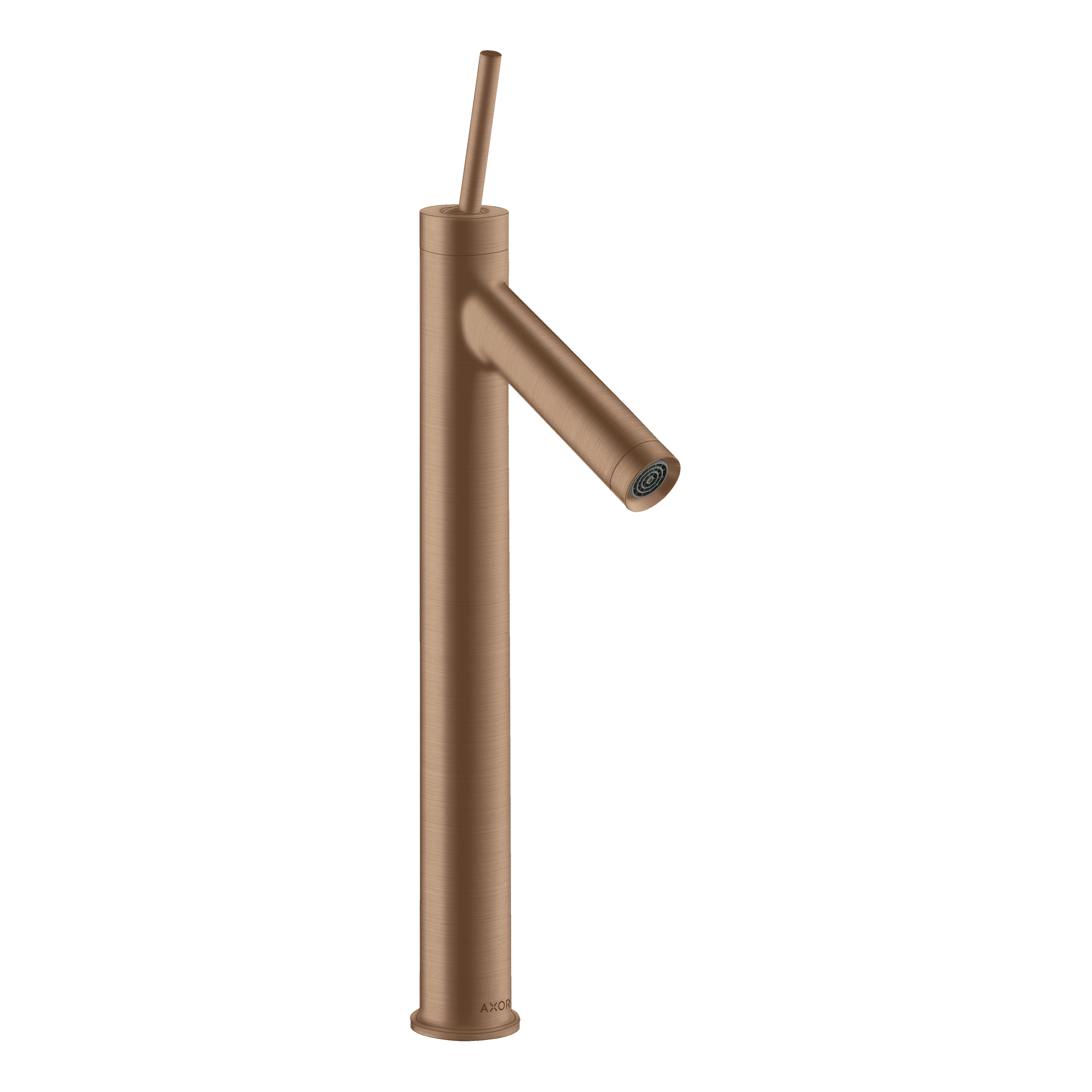 AXOR Starck Single Pin Handle Basin Mixer Faucet 250 with Open Waste Set from Brandt in Brushed Red Gold finish